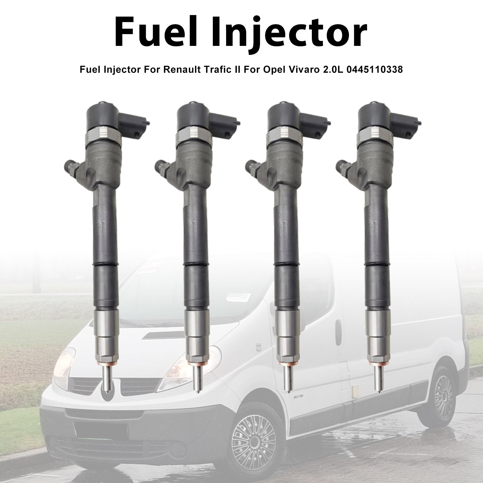 4Pcs Fuel Injector For Renault Trafic II For Opel Vivaro 2.0L 0445110338