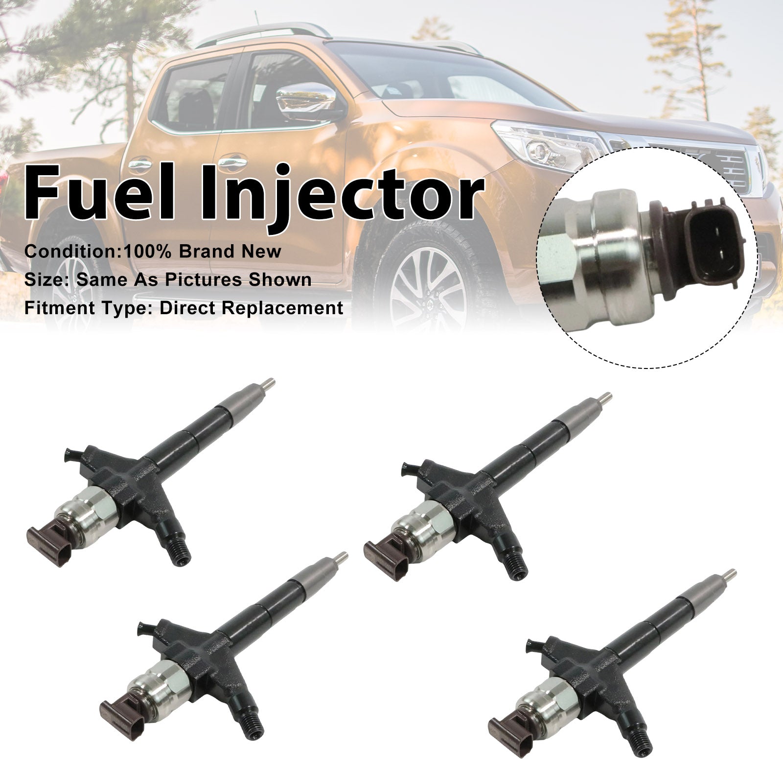 4Pcs Fuel Injector For Nissan Navara NP300 295050-1060 16600-3XN0A