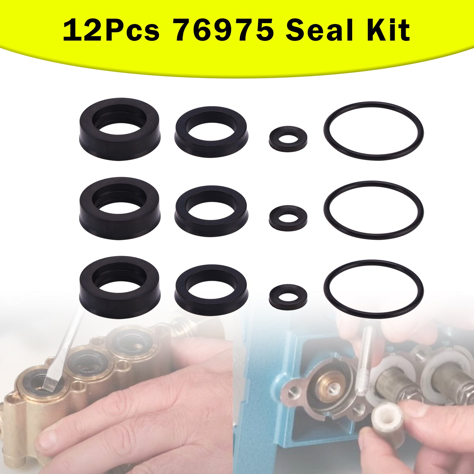 12Pcs 76975 Seal Kit For Cat Pump 4DNX Pumps 4DNX25GSI 4DNX27GSI Seal Kit
