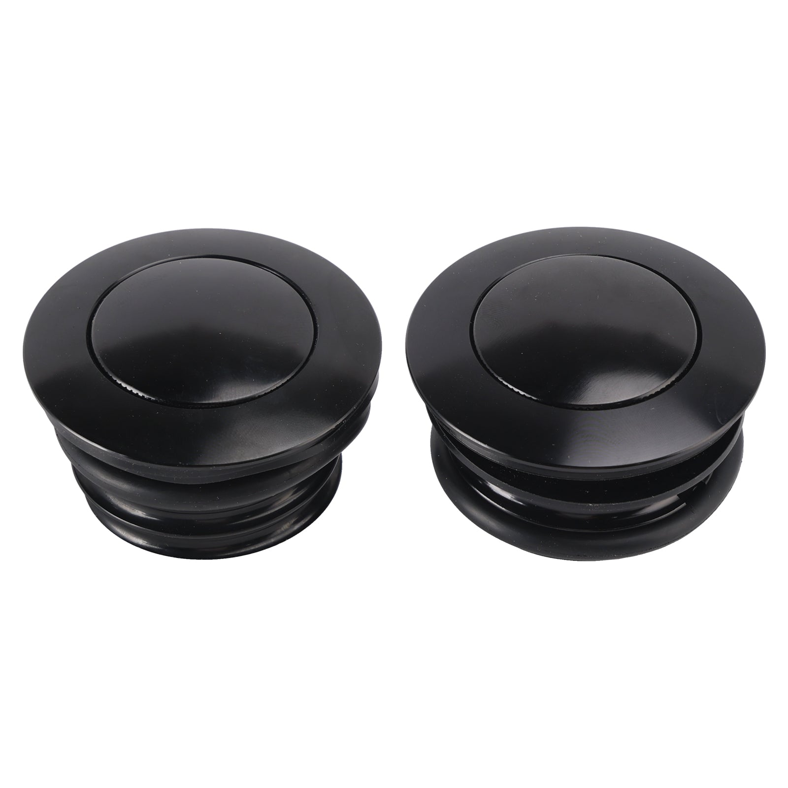 Black Pop-Up Gas Cap Set Vented For Softail Dyna Road King FXR 1982-2010