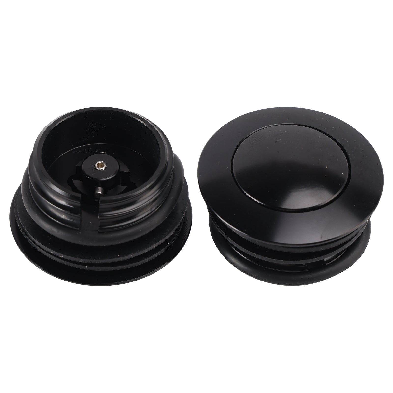 Black Pop-Up Gas Cap Set Vented For Softail Dyna Road King FXR 1982-2010