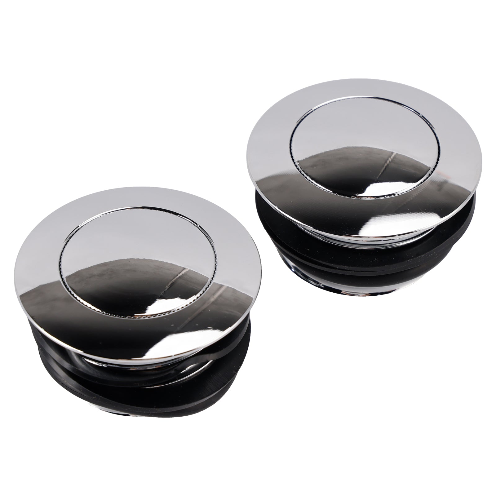 Chrome Pop-Up Gas Cap Set Vented For Softail Dyna Road King FXR 1982-2010