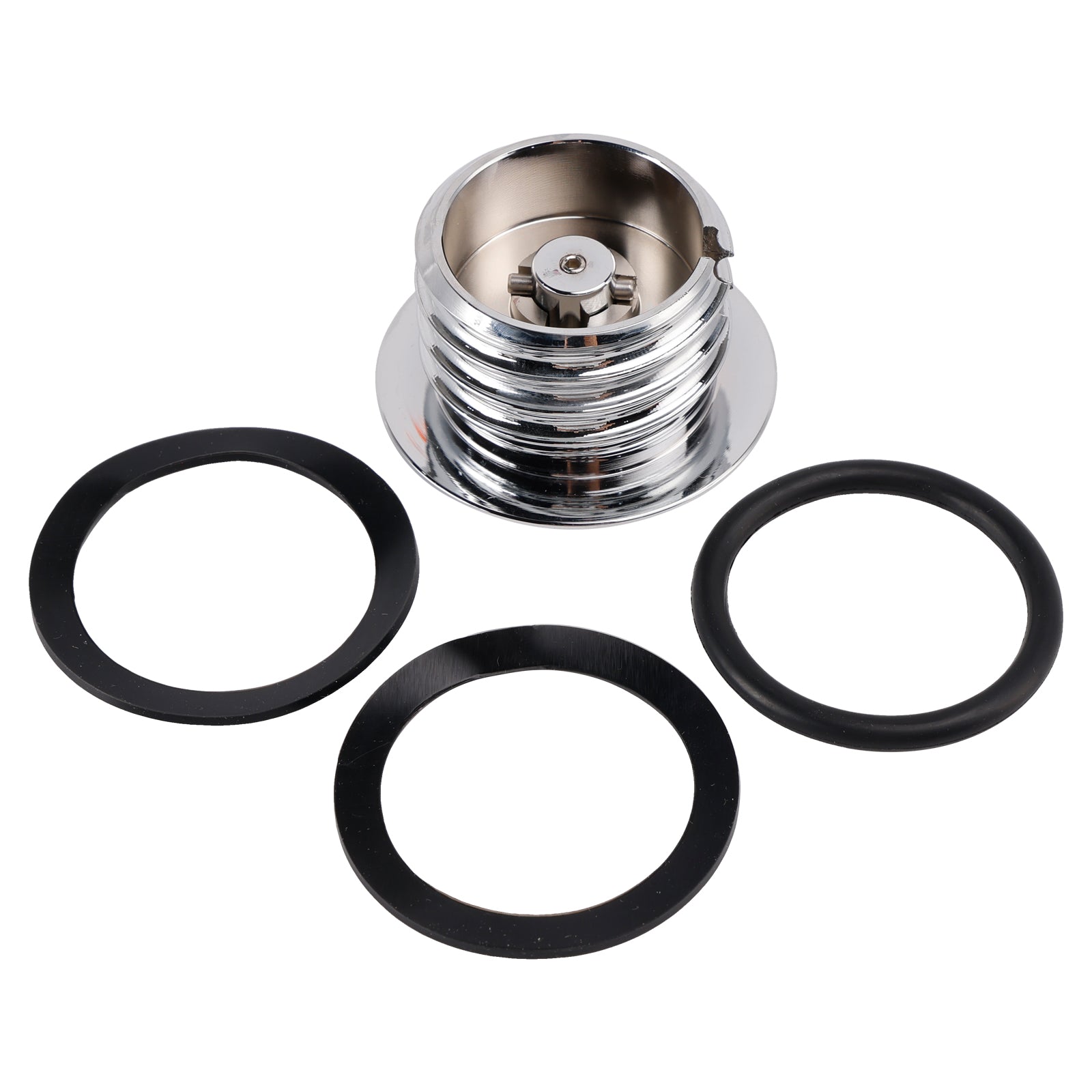 Chrome Pop-Up Gas Cap Set Vented For Softail Dyna Road King FXR 1982-2010
