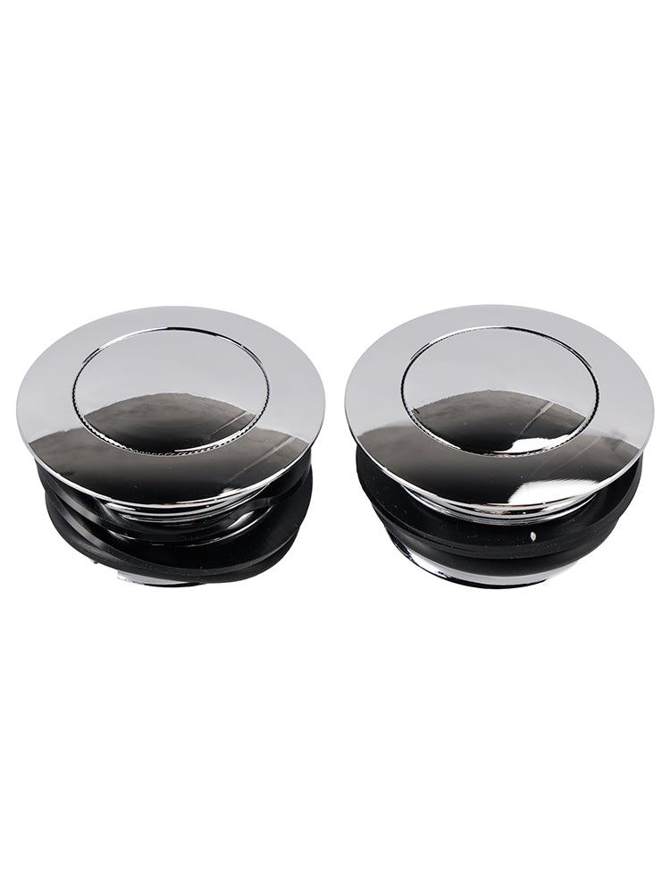 Chrome Pop-Up Gas Cap Set Vented For Softail Dyna Road King FXR 1982-2010