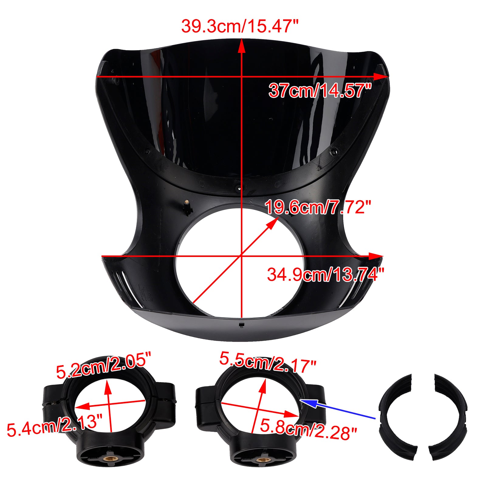 Windshield WindScreen fit for BMW R NINE T 2014-2024 Black+Black