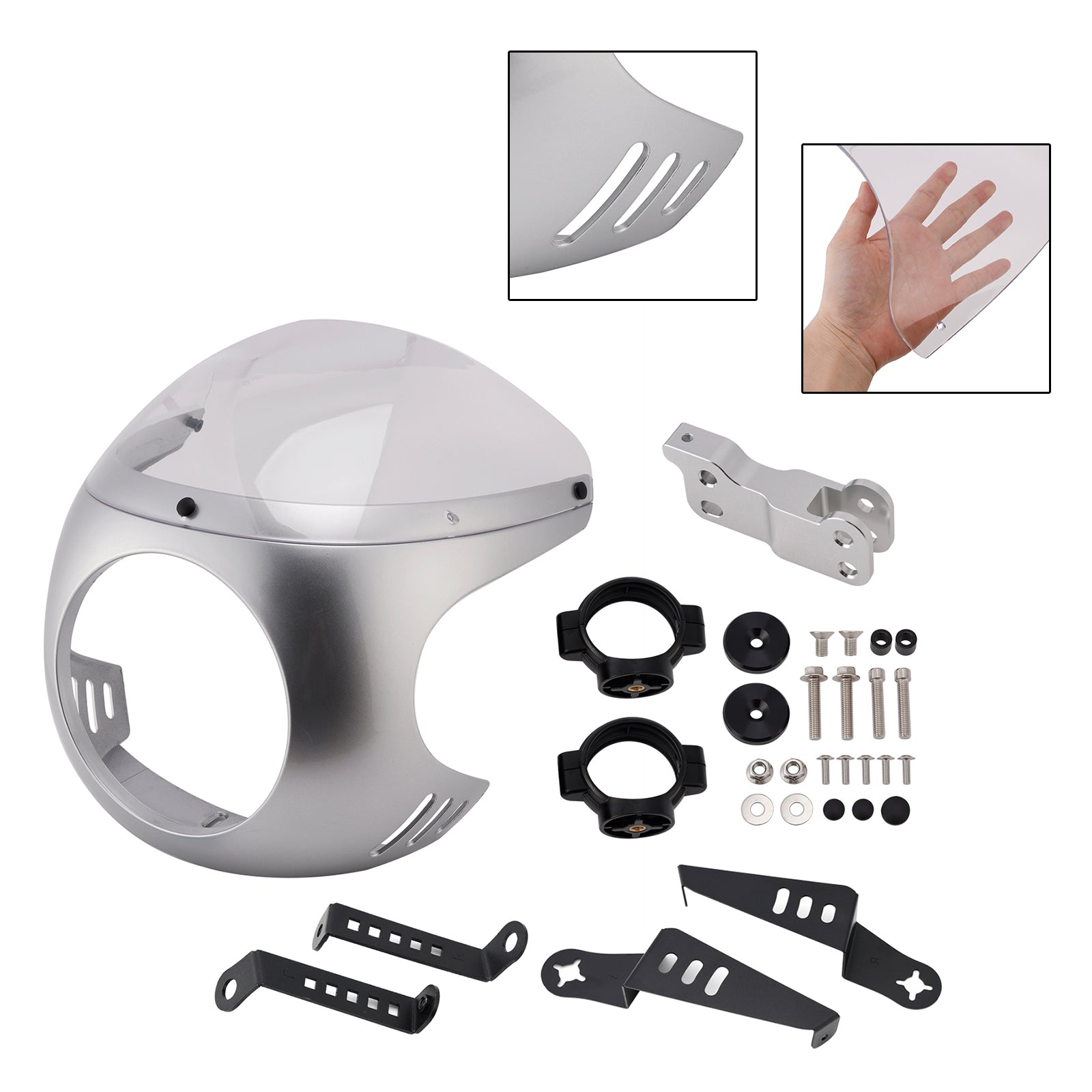 Windshield WindScreen fit for BMW R NINE T 2014-2024 Silver+Clear