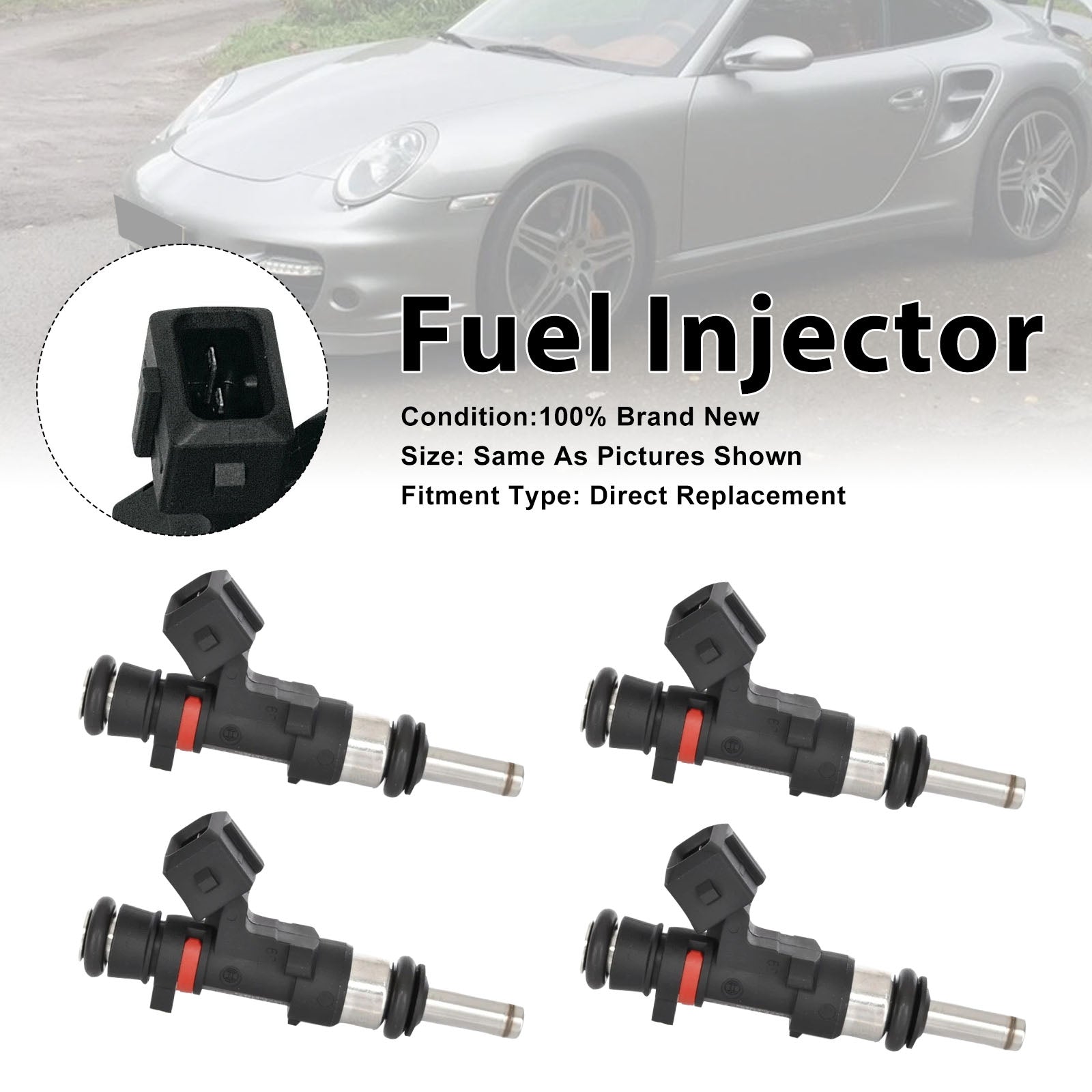 4Pcs Fuel Injector For Porsche 911 997 3.6 GT2 RS 2010-2011 0280158123