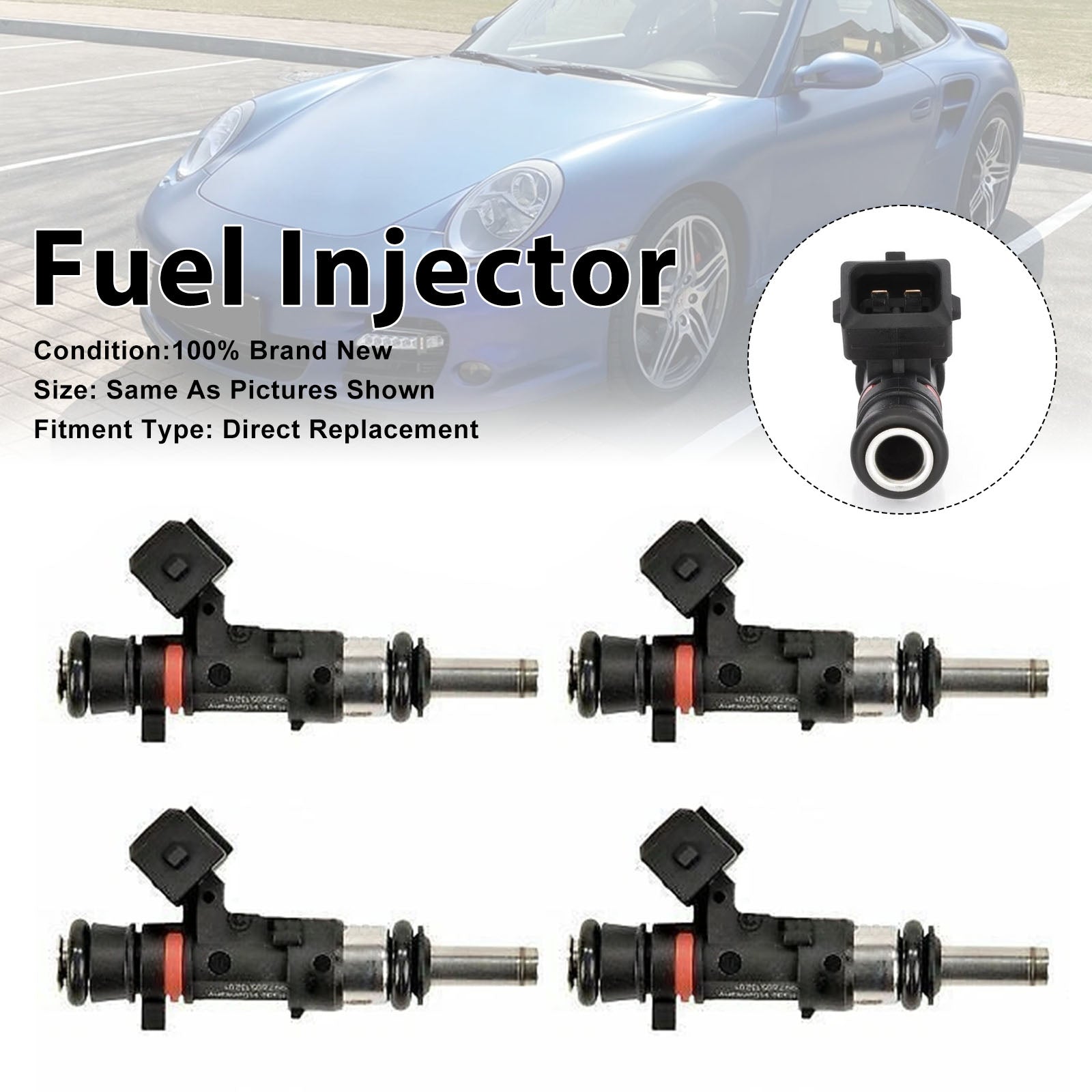 4Pcs Fuel Injector For Porsche 911 997 3.6 GT2 RS 2010-2011 0280158123