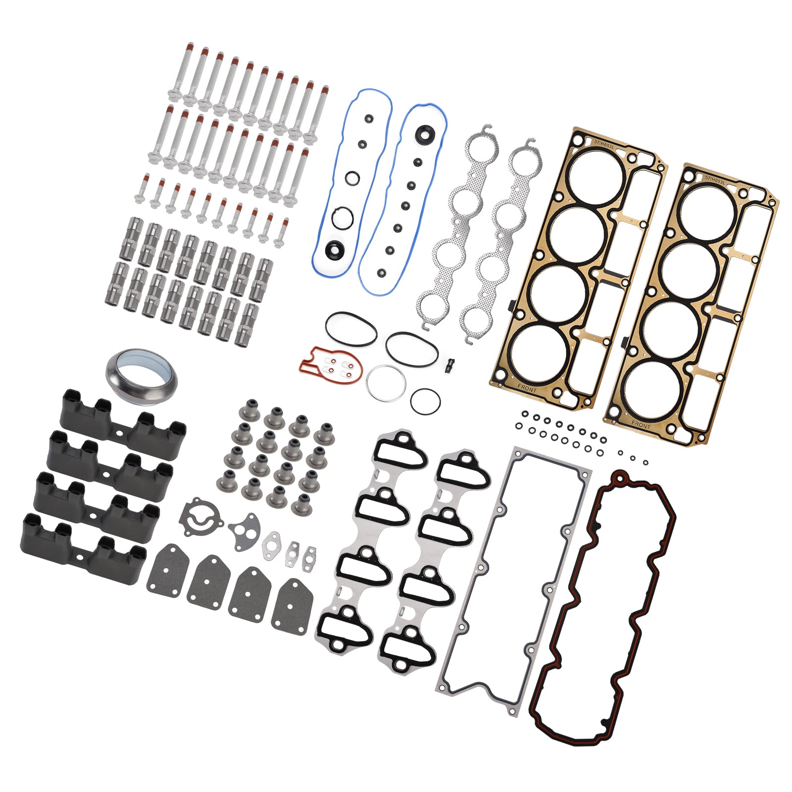 NON-AFM Lifters Kit Head Gasket Set Head Bolts Lifters & Guides for Chevy 5.3