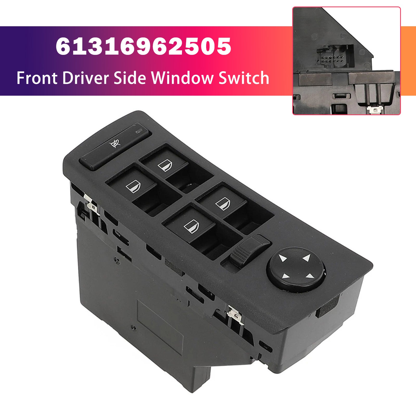Front Driver Side Window Switch 61316962505 for BMW X5 1999-2006