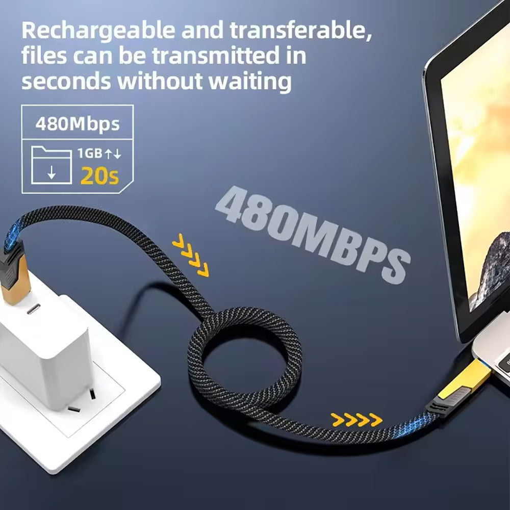 1M Data Cable 4-in-1 PD65W Multi-Function Type-C Charging Cable Fast Charger Cable for iPhone/Samsung/Android Phones