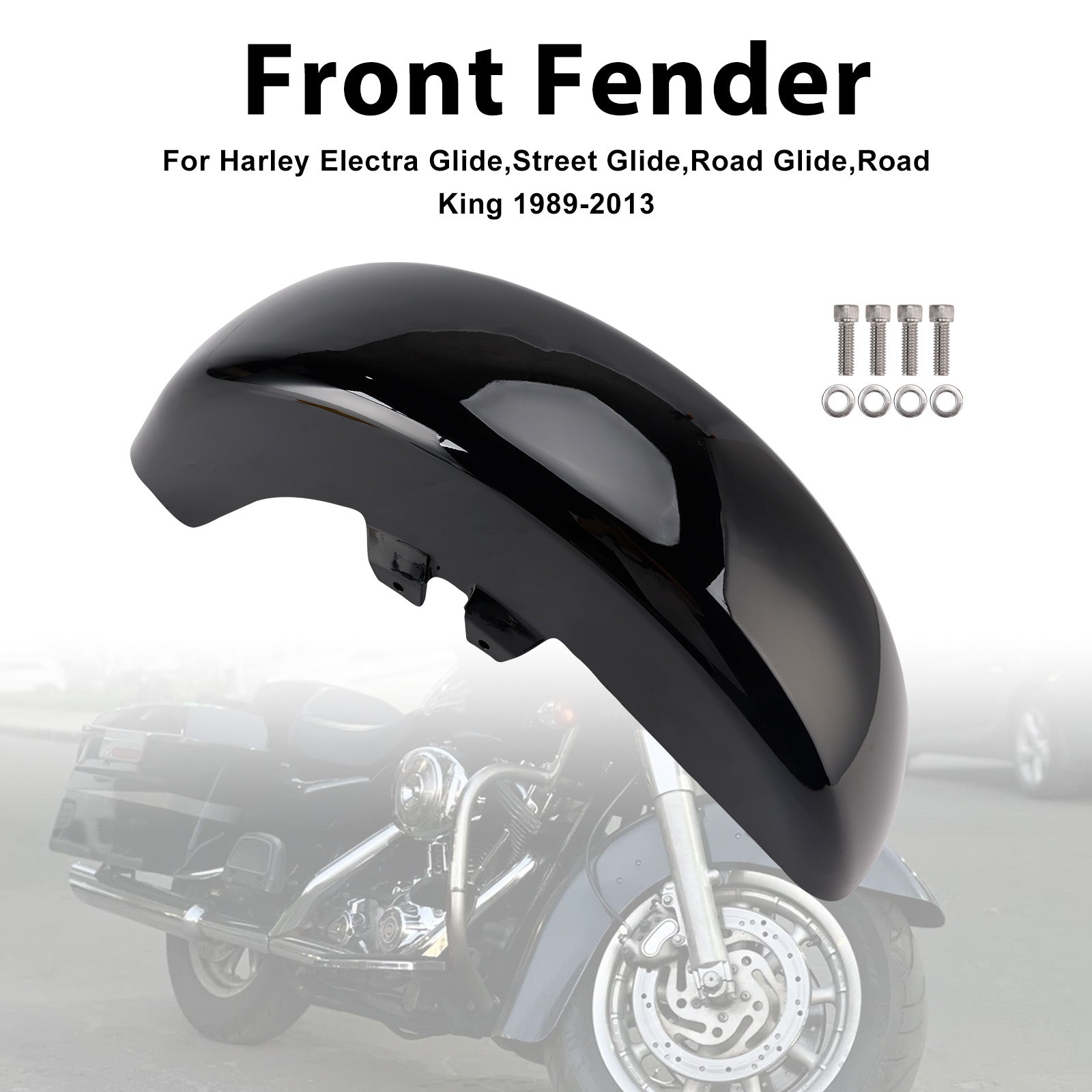 ABS Front Fender For Touring Electra Glide Road King 1989-2013 Black
