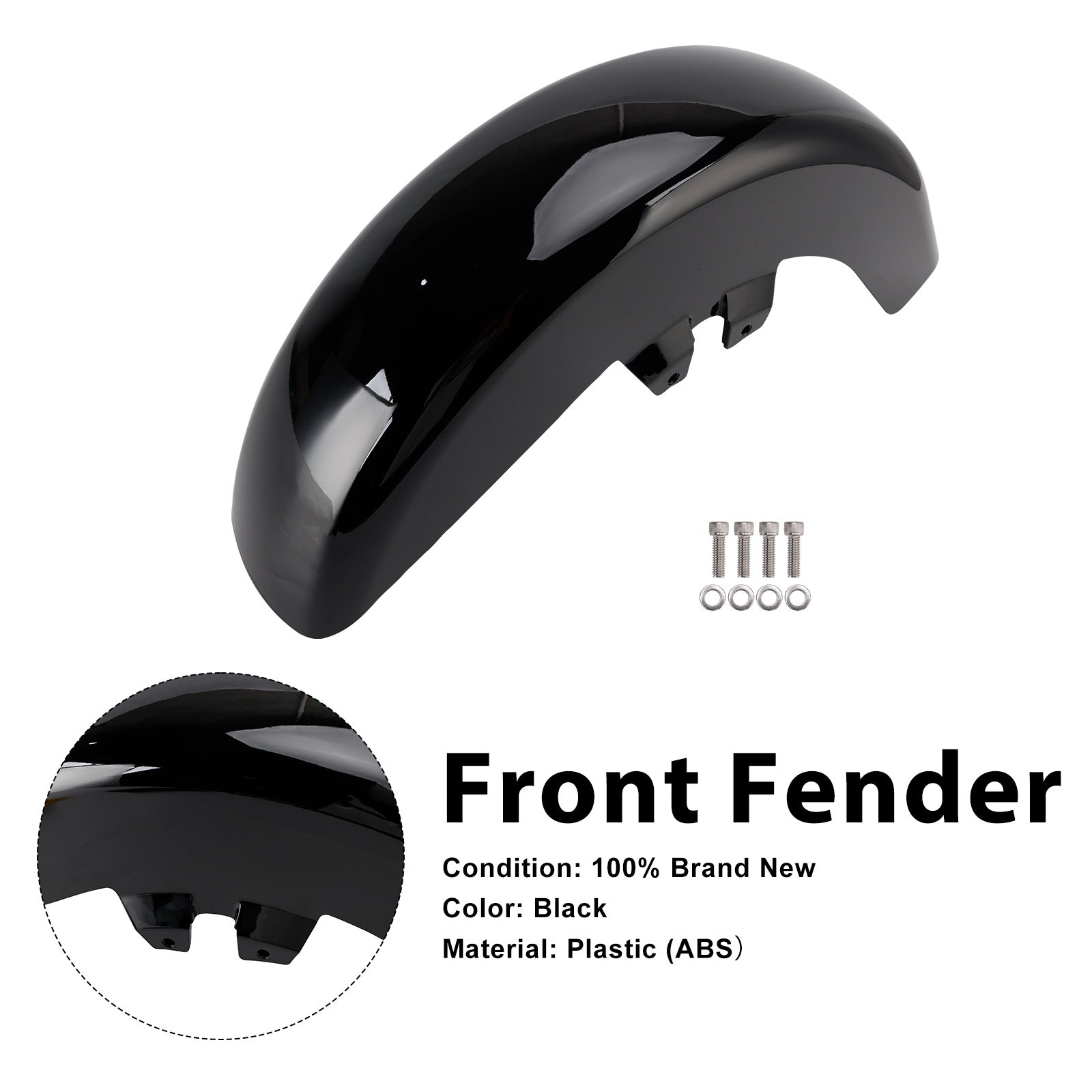ABS Front Fender For Touring Electra Glide Road King 1989-2013 Black