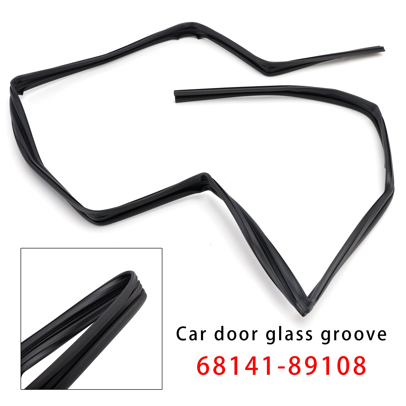 Front Door Glass Run Channel With Vent 68141-89108 For Toyota 4Runner 1985-1989