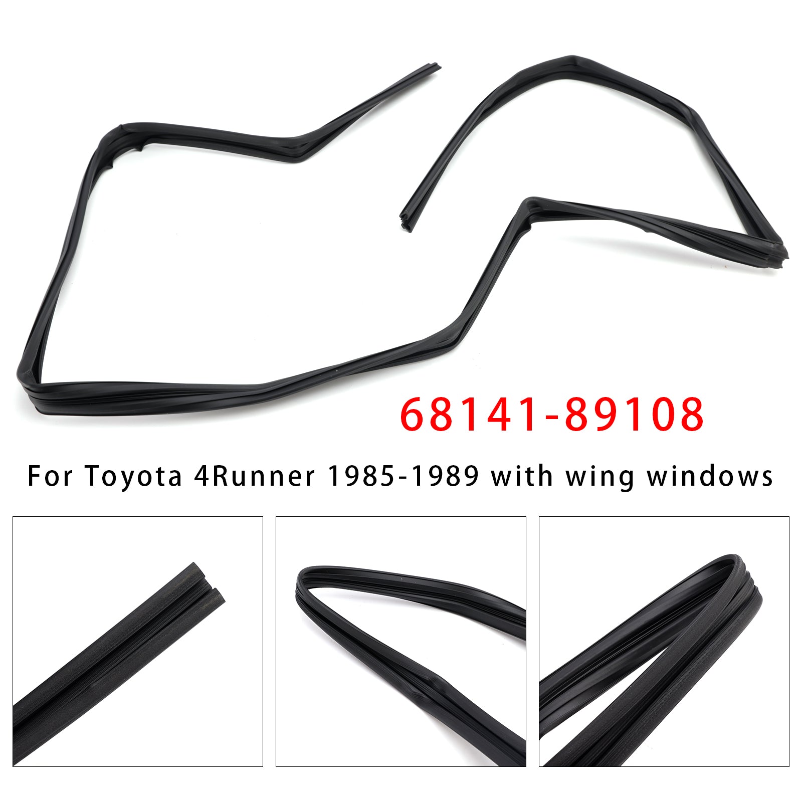 Front Door Glass Run Channel With Vent 68141-89108 For Toyota 4Runner 1985-1989