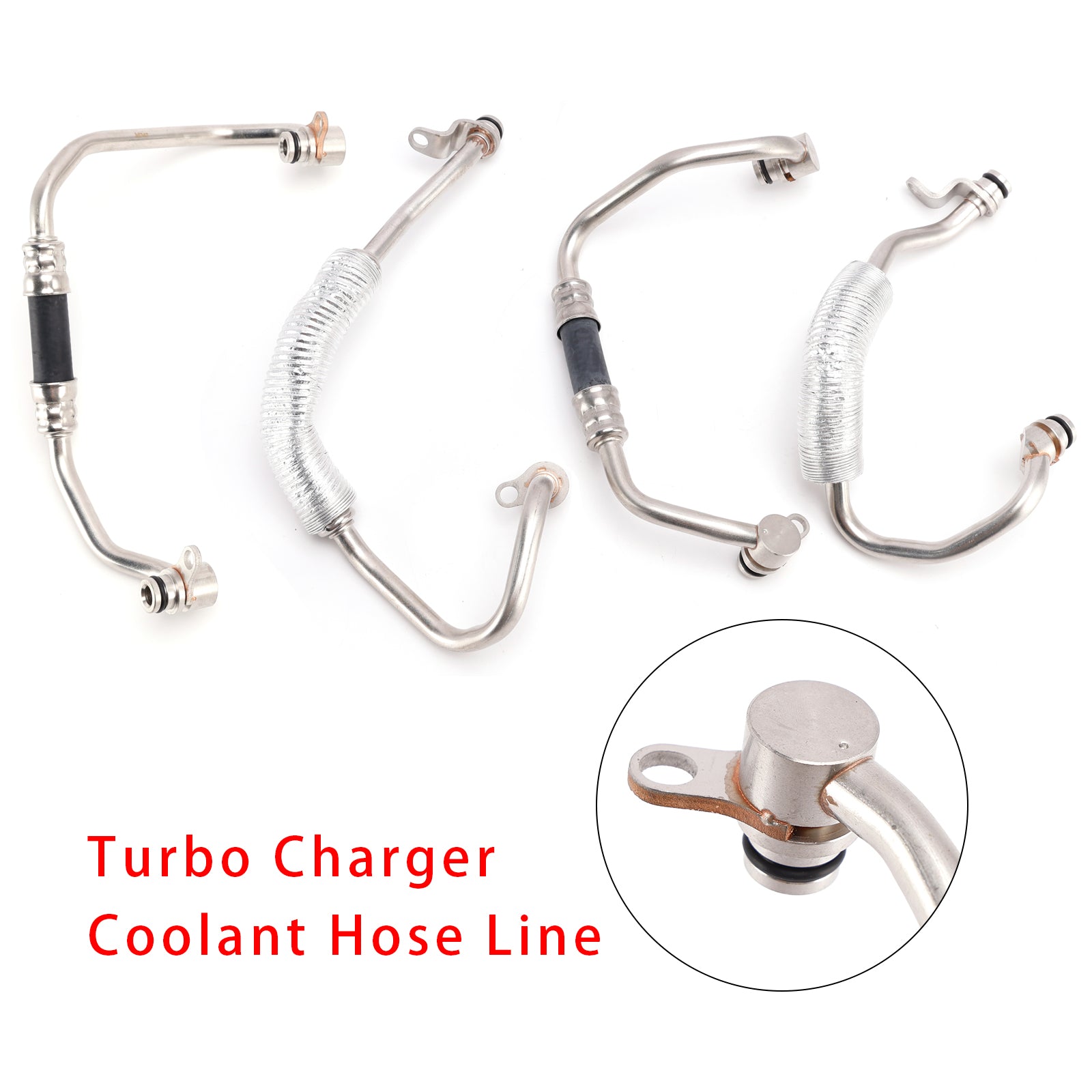 4PCS Turbo Charger Coolant Hose Line Kit For BMW 335i xDrive 335is 335xi 335is