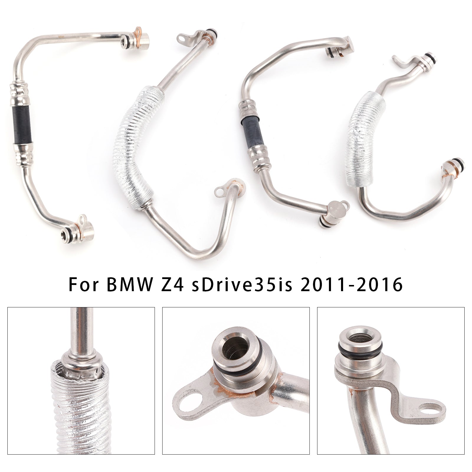 4PCS Turbo Charger Coolant Hose Line Kit For BMW 335i xDrive 335is 335xi 335is