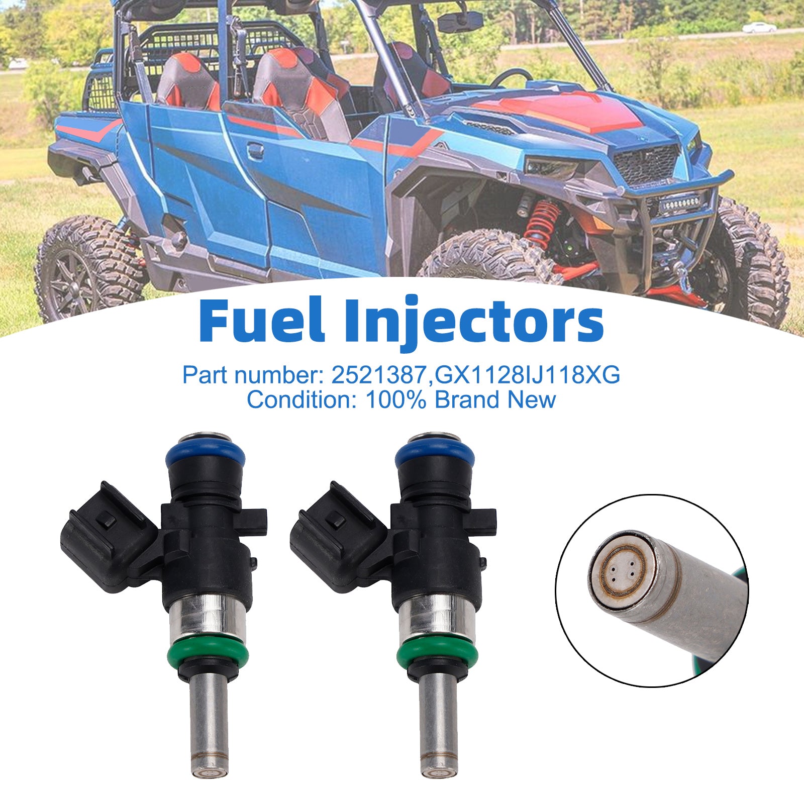 2PC 2521387 Fuel Injectors GX1128IJ118XG For Polaris RZR XP 1000 2017-2026