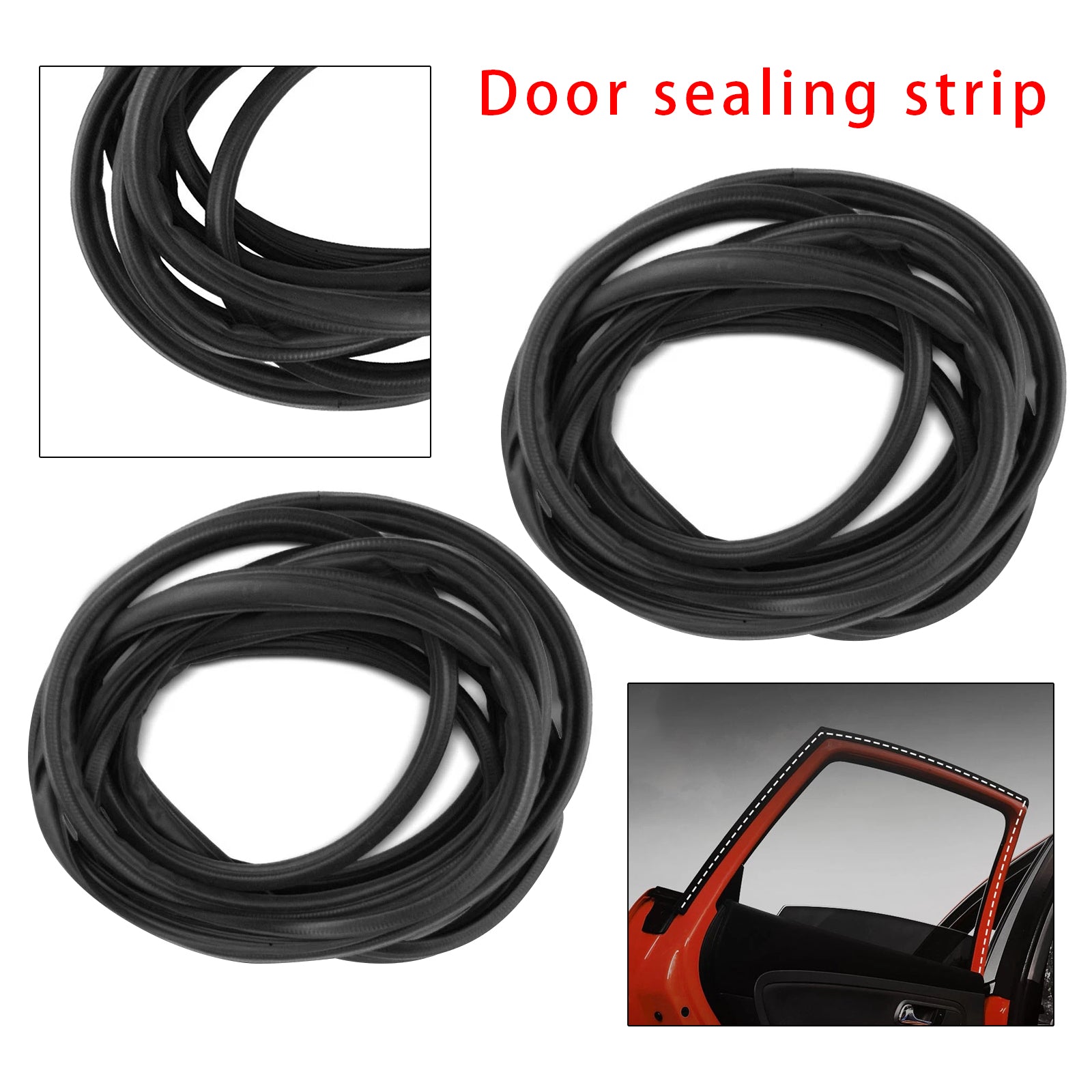 2Pcs Front Door Seal Weatherstrip For Toyota Tundra 00-2006 Extended Cab Pickup