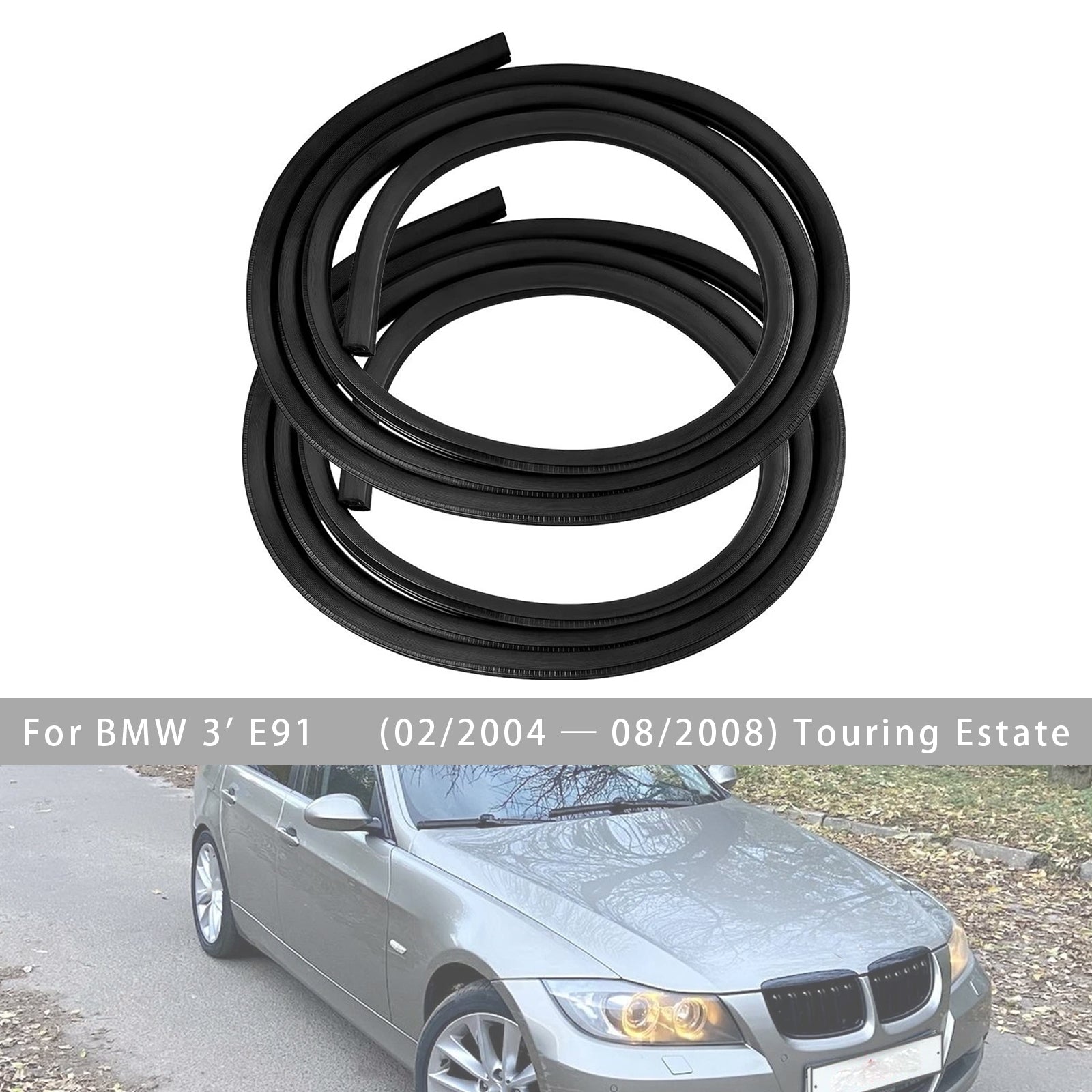 2X Front L+R Door Rubber Seal Weatherstrip For BMW 3 Series 1991-2011 5 Door