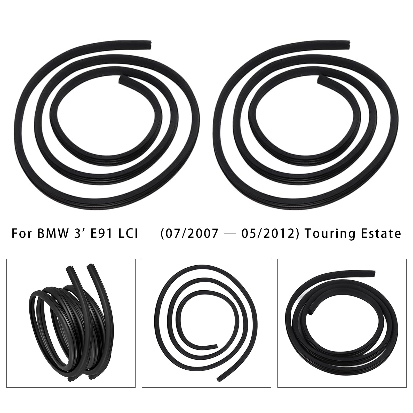 2X Front L+R Door Rubber Seal Weatherstrip For BMW 3 Series 1991-2011 5 Door