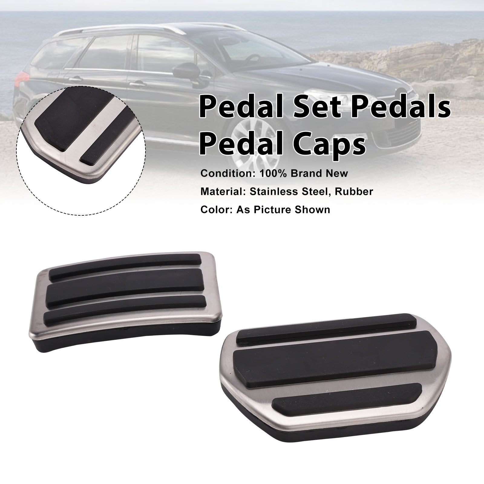 Pedal Set Pedals Pedal Caps For Peugeot 3008 2009-2016 508 2010-2018 AT