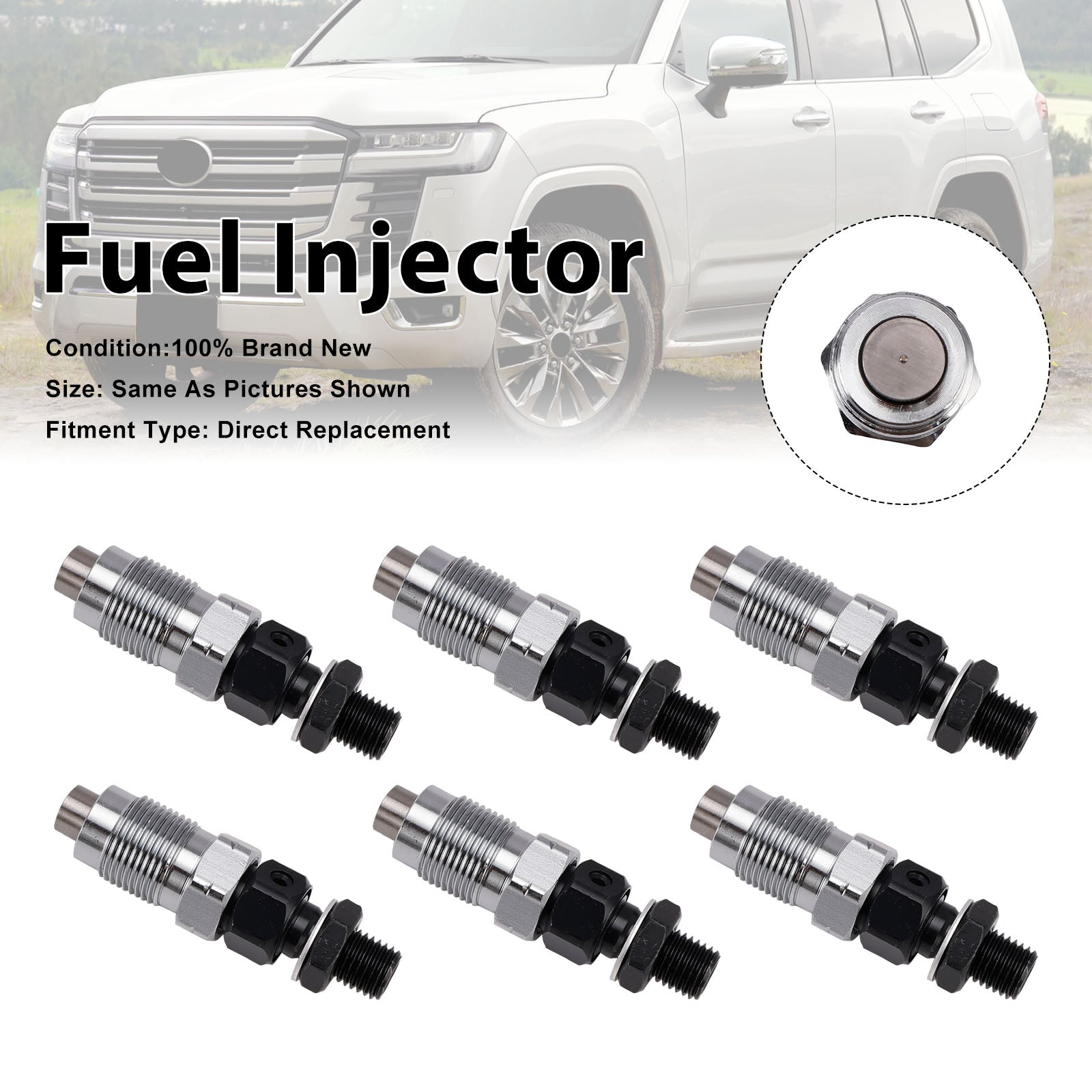 6Pcs Fuel Injector For Toyota Landcruiser 1HZ 23600-19105 2360019105