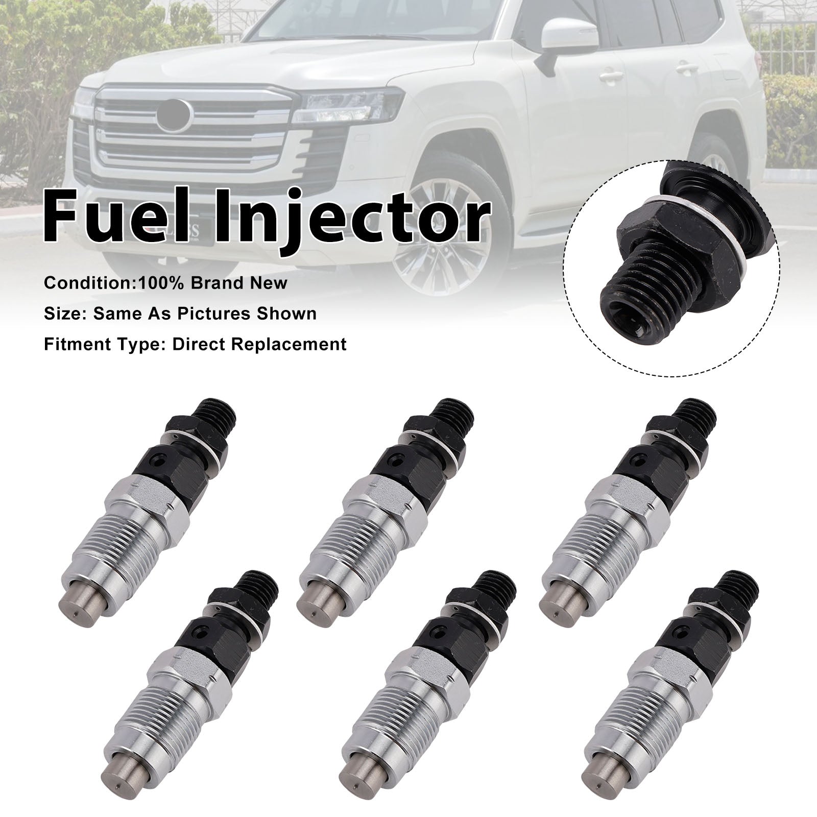 6Pcs Fuel Injector For Toyota Landcruiser 1HZ 23600-19105 2360019105