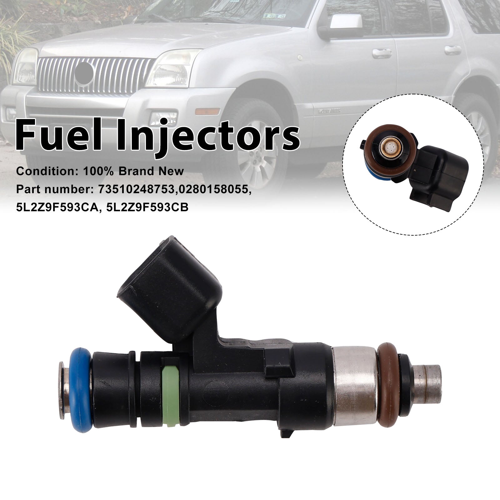 0280158055 Fuel Injectors 5L2Z9F593CA For Mercury Mountaineer Ford Explorer