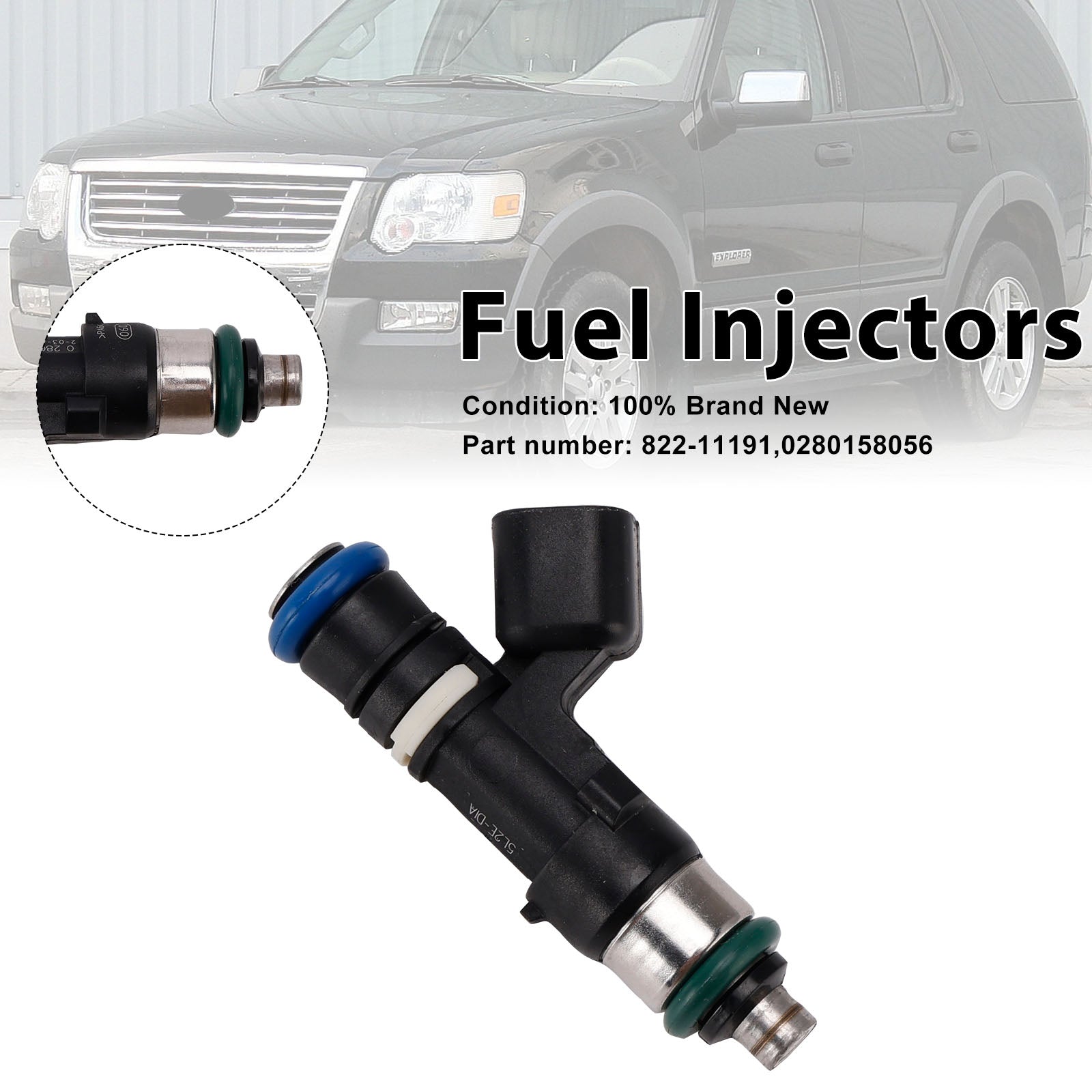 822-11191 Fuel Injectors 0280158056 For Mercury Mountaineer Ford