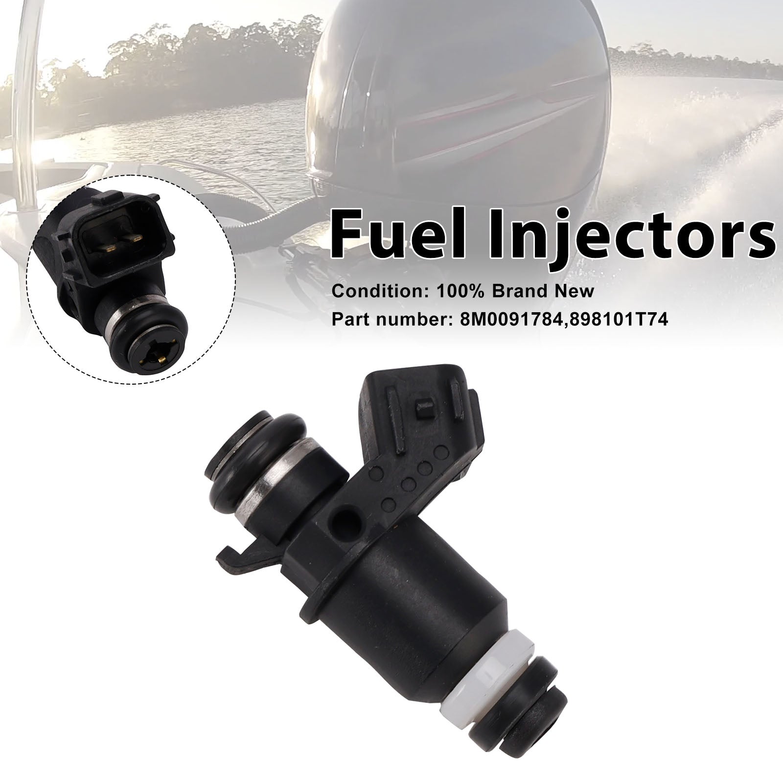 8M0091784 Fuel Injectors 898101T74 For Mercury Mariner Outboard 25HP 30HP