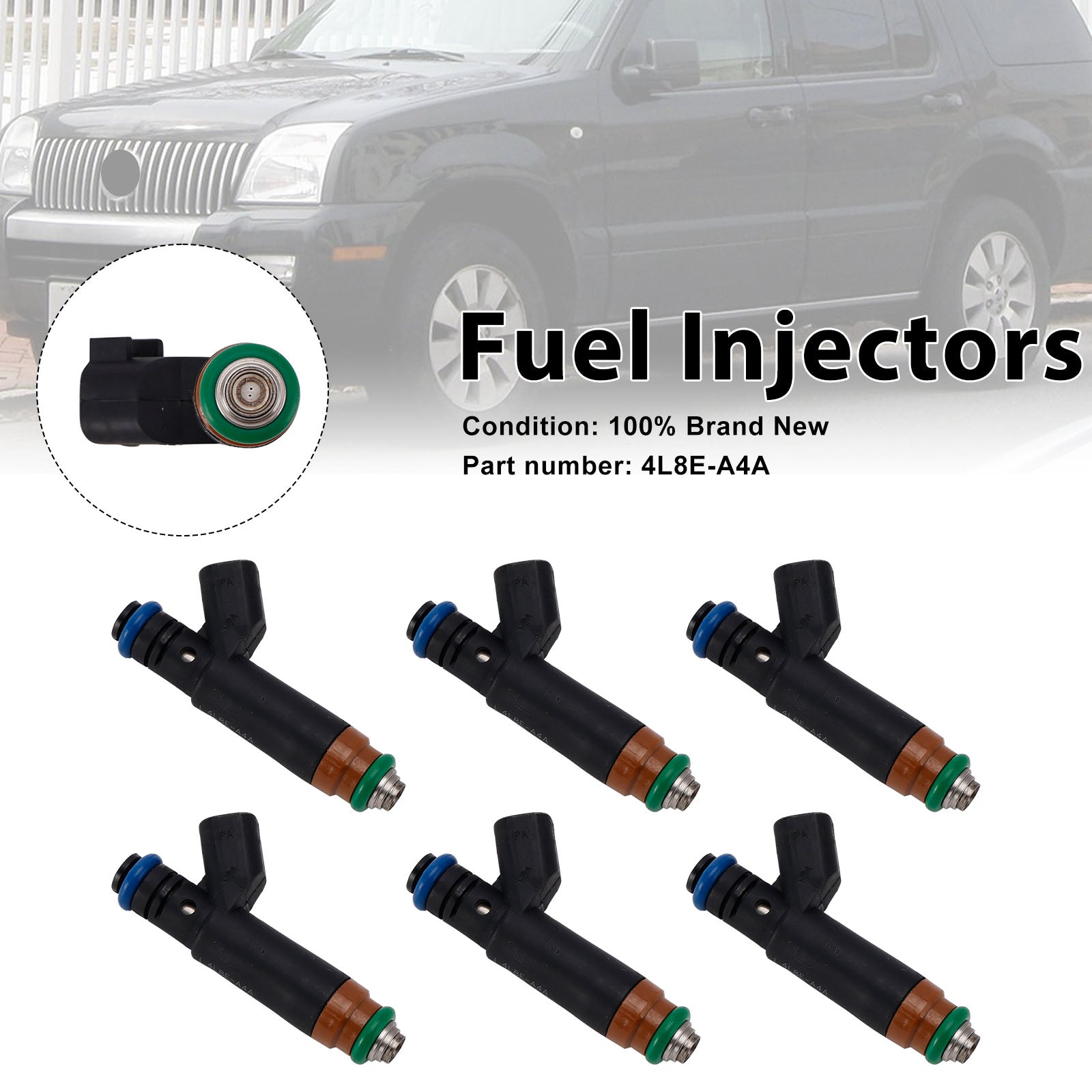 6PC 4L8E-A4A Fuel Injectors For Mercury Mariner Ford Taurus Explorer