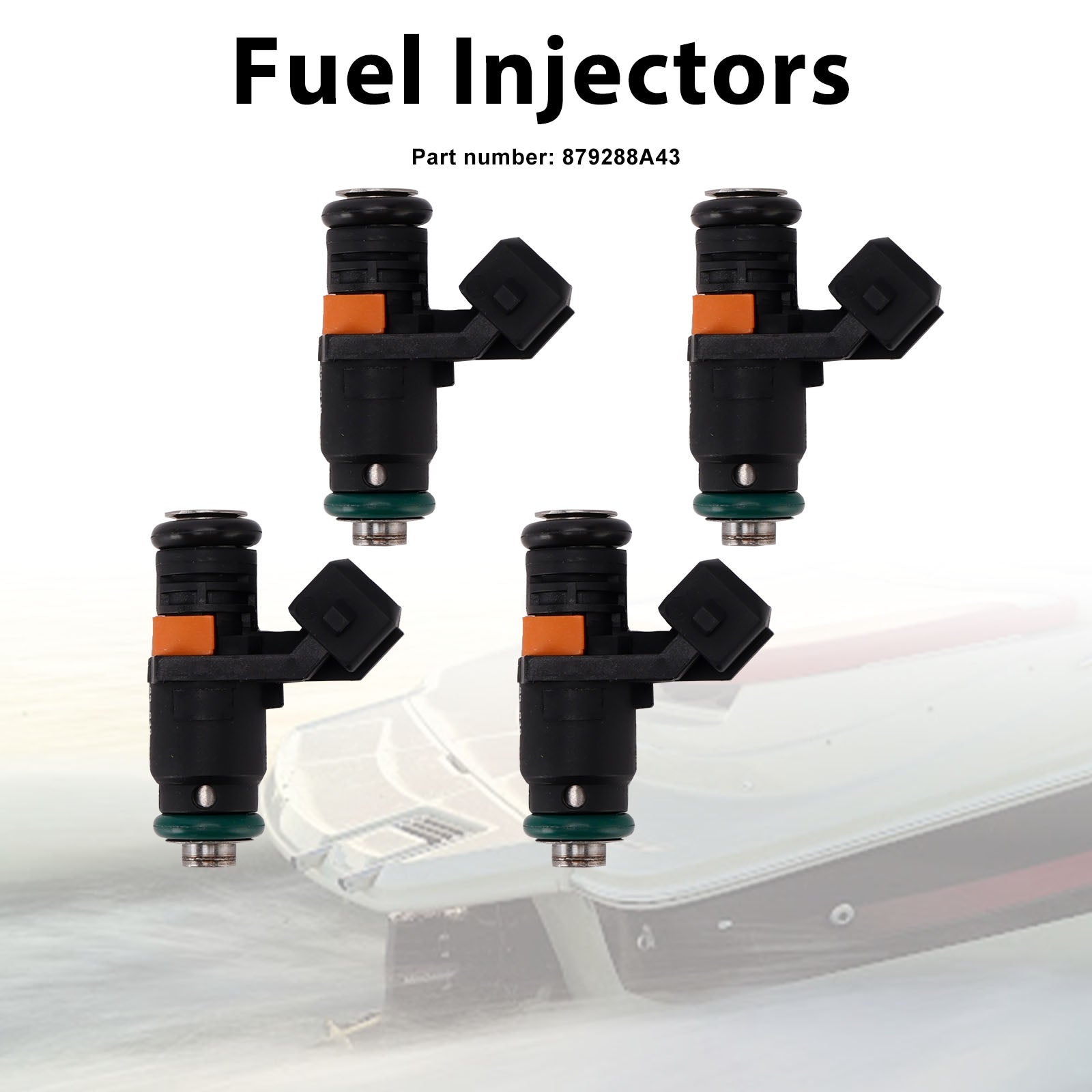 4PC 879288A43 Fuel Injectors For Mercruiser Sterndrive Gas Engines 3.0L