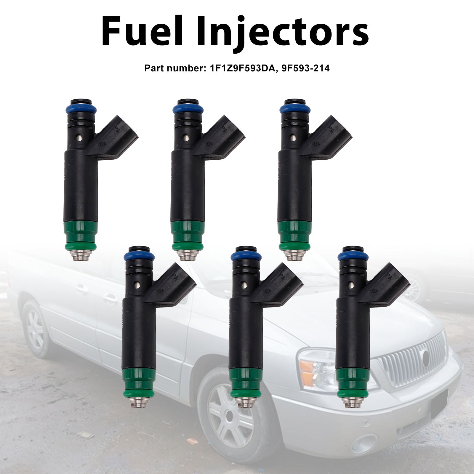 6PC 1F1Z9F593DA Fuel Injectors 9F593-214 For Mercury Monterey Ford Freestar
