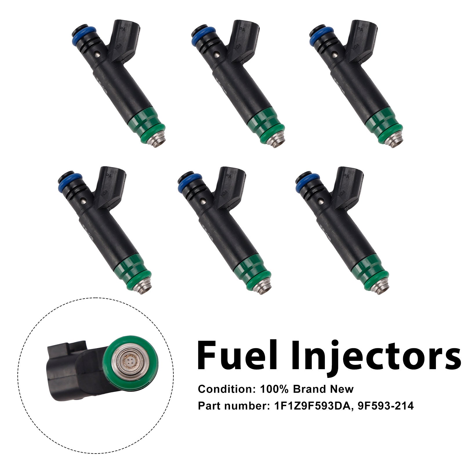 6PC 1F1Z9F593DA Fuel Injectors 9F593-214 For Mercury Monterey Ford Freestar