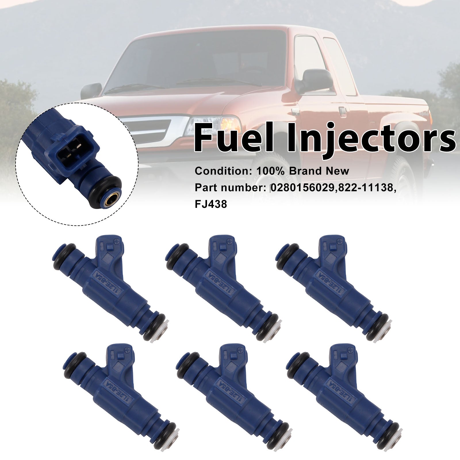 6PC 822-11138 Fuel Injectors ?0280156029 For Mercury Mountaineer Ford Ranger Explorer