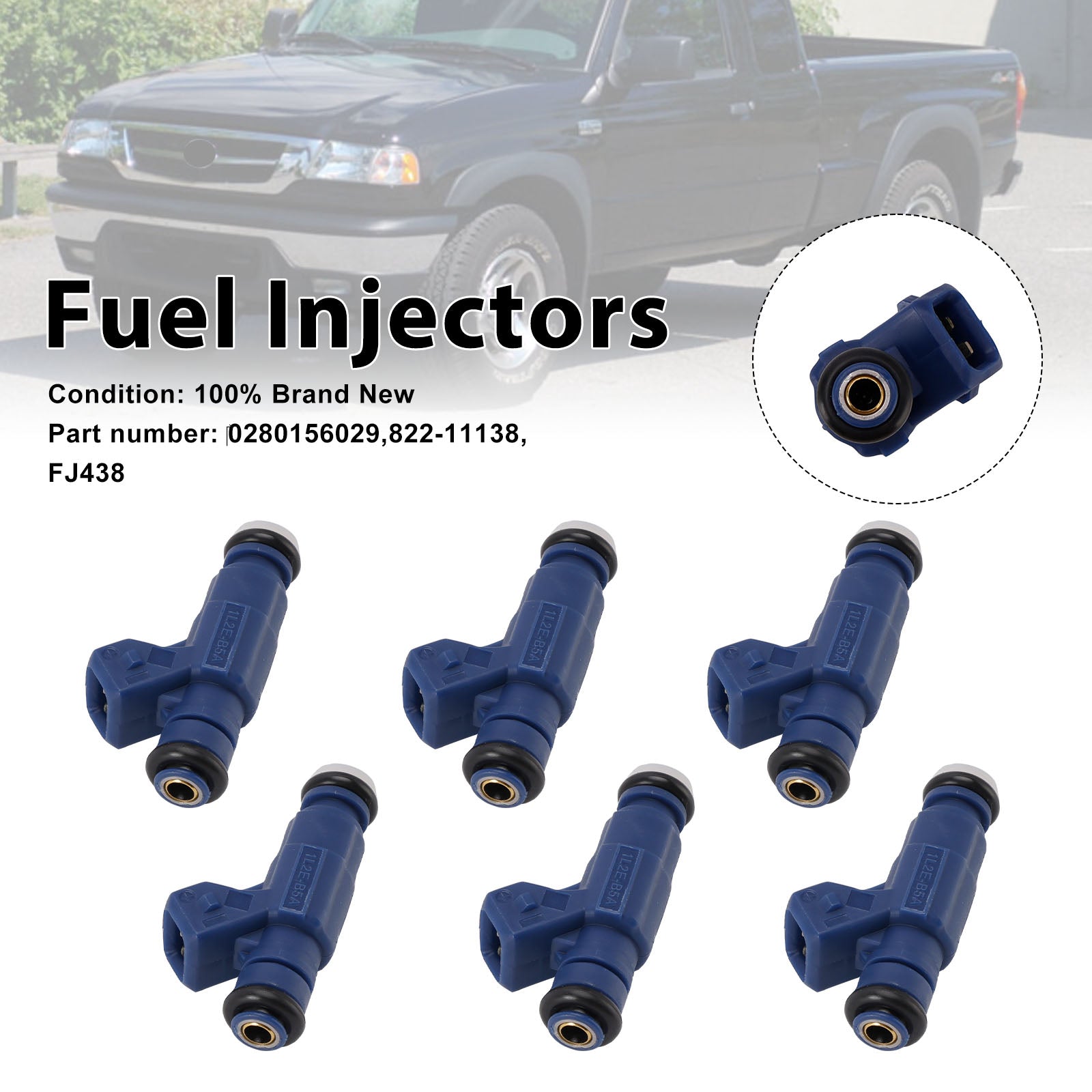 6PC 822-11138 Fuel Injectors ?0280156029 For Mercury Mountaineer Ford Ranger Explorer