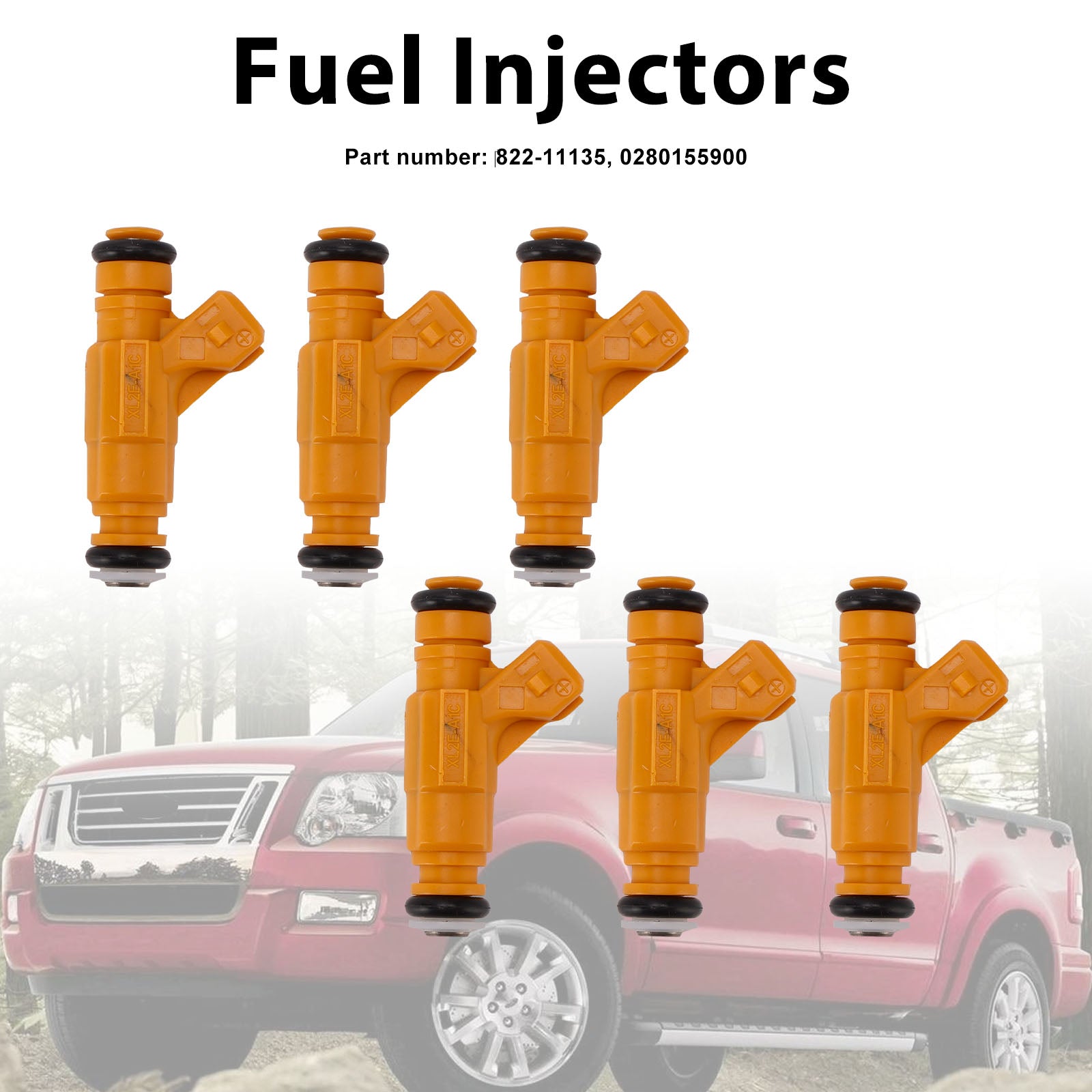 6PC 822-11135 Fuel Injectors ?0280155900 For Mercury Mountaineer Ford Explorer