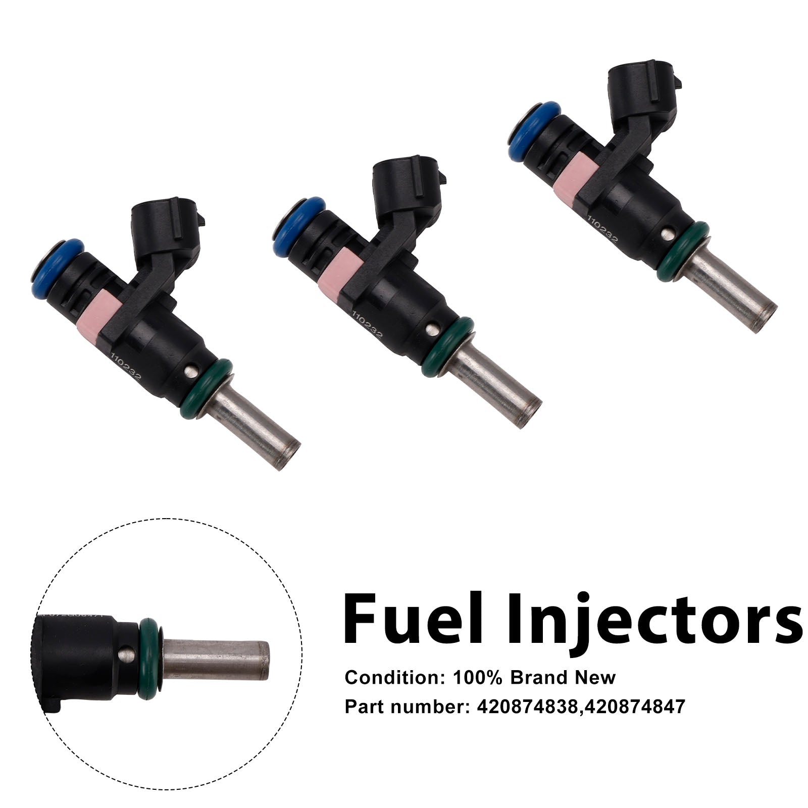 3PC 420874847 Fuel Injectors 420874838 For Sea-Doo SPARK GTR GTI GTS