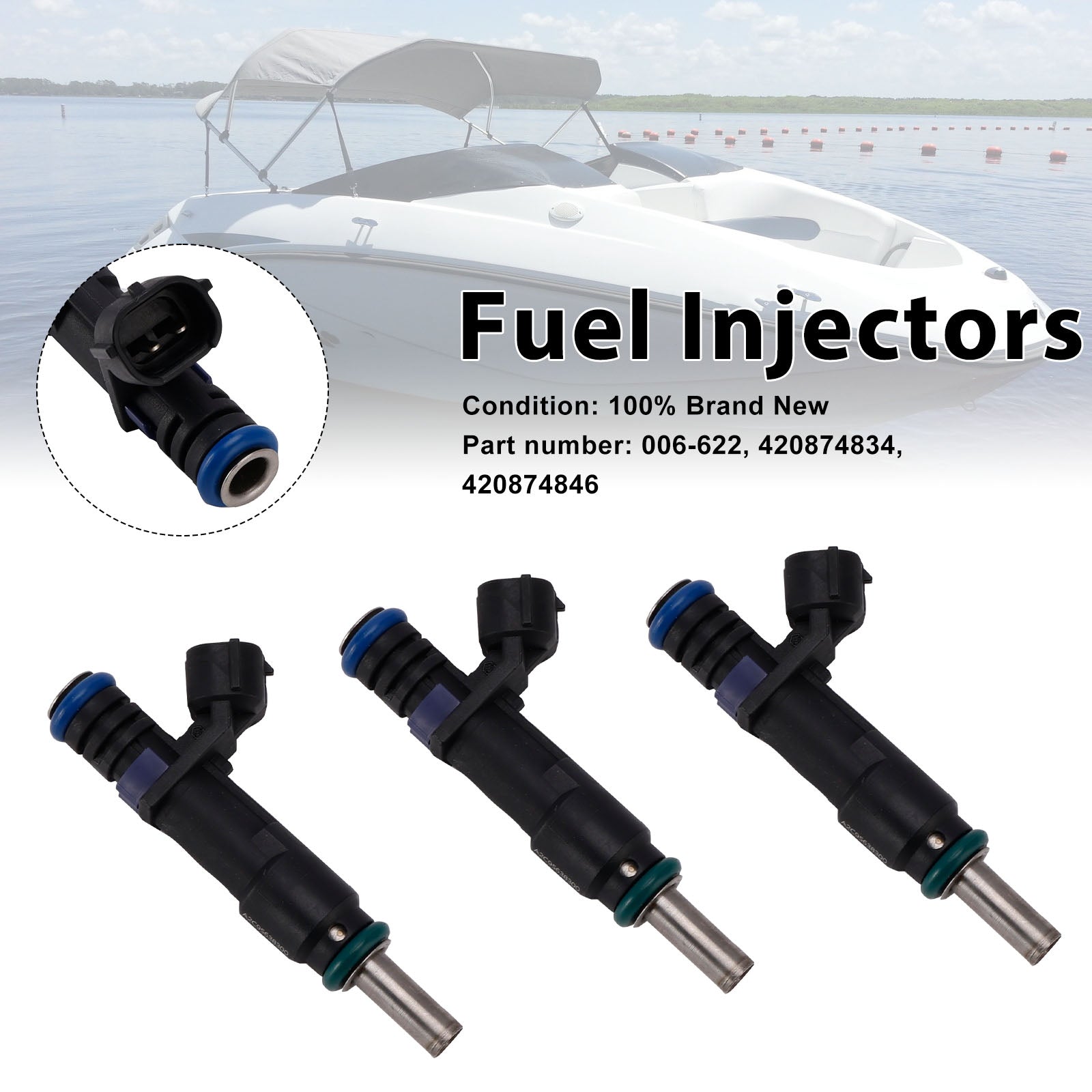 3PC 420874834 Fuel Injectors 420874846 For Sea-Doo GTI 155 GTR 215 RXT 260