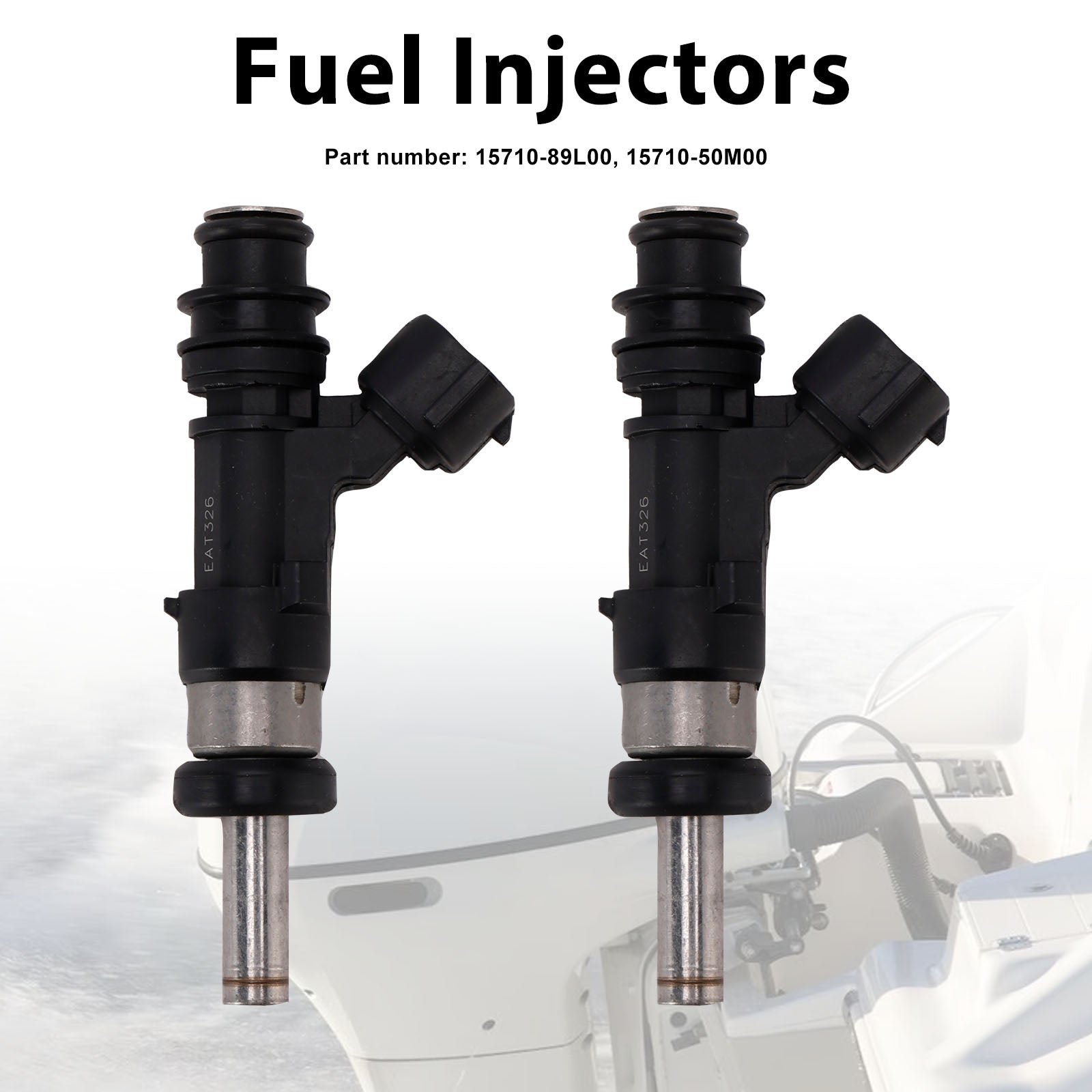 2PC 15710-89L00 Fuel Injectors 15710-50M00 For Suzuki Outboard 15HP 9.9HP 20HP