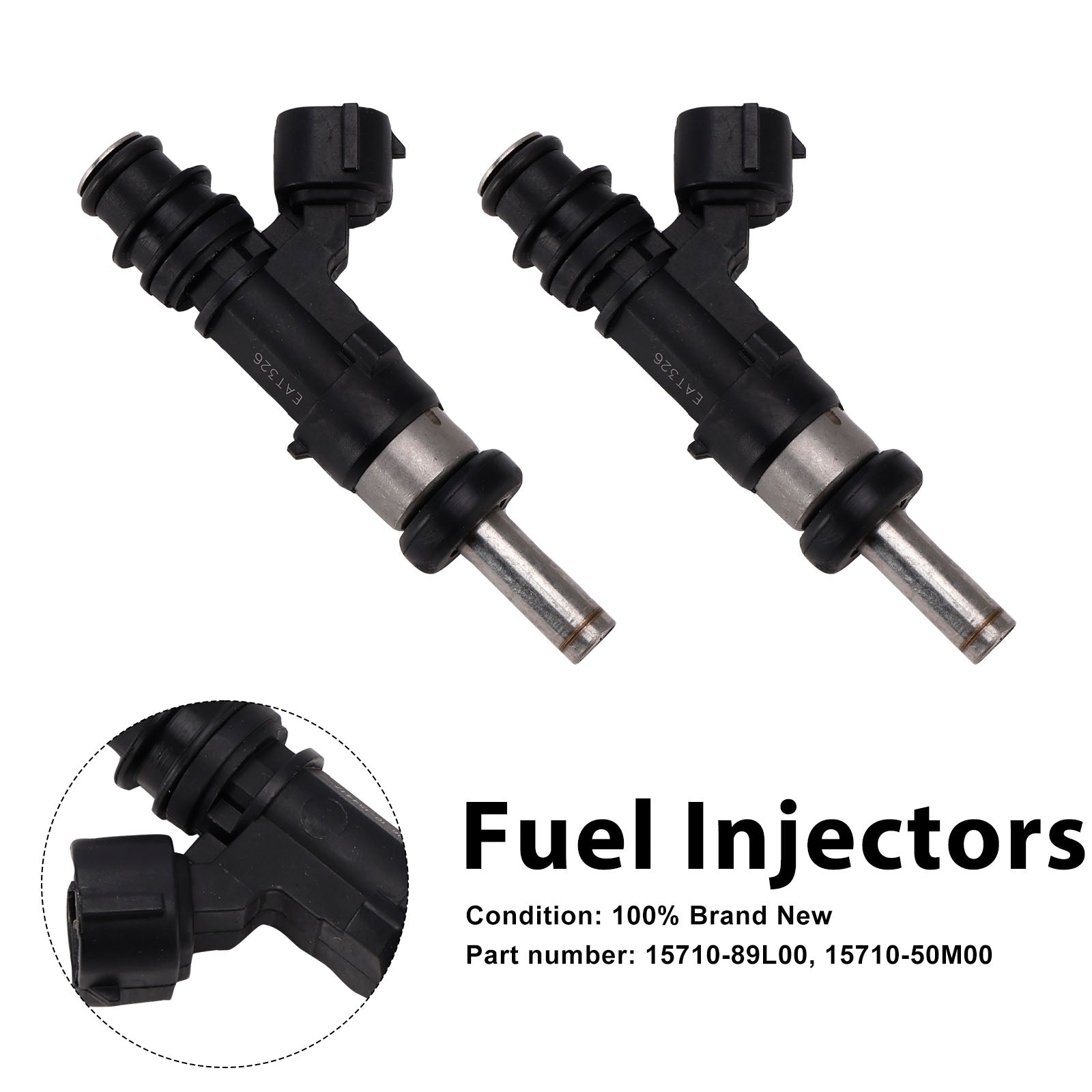 2PC 15710-89L00 Fuel Injectors 15710-50M00 For Suzuki Outboard 15HP 9.9HP 20HP