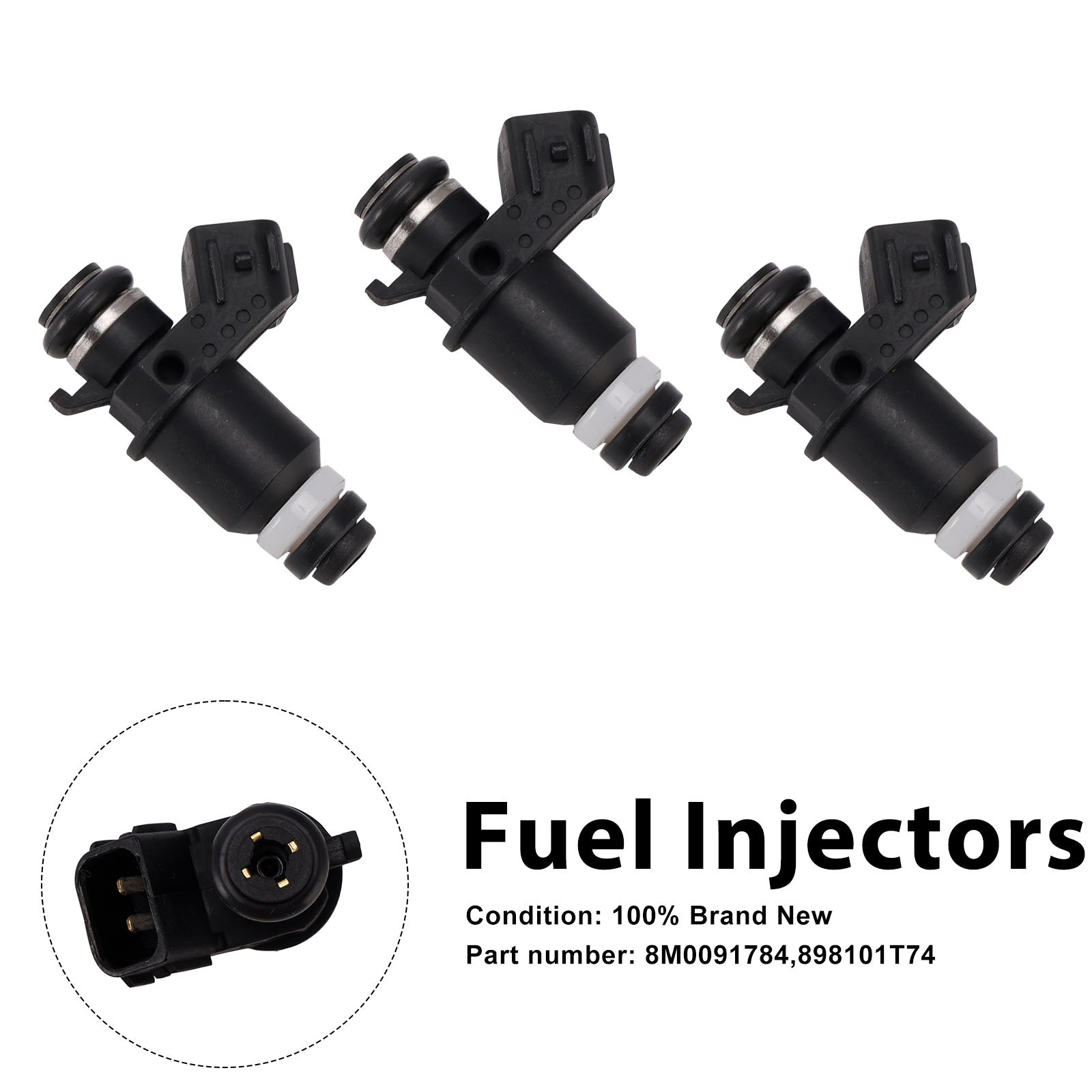 3PC 8M0091784 Fuel Injectors 898101T74 For Mercury Mariner Outboard 25HP 30HP