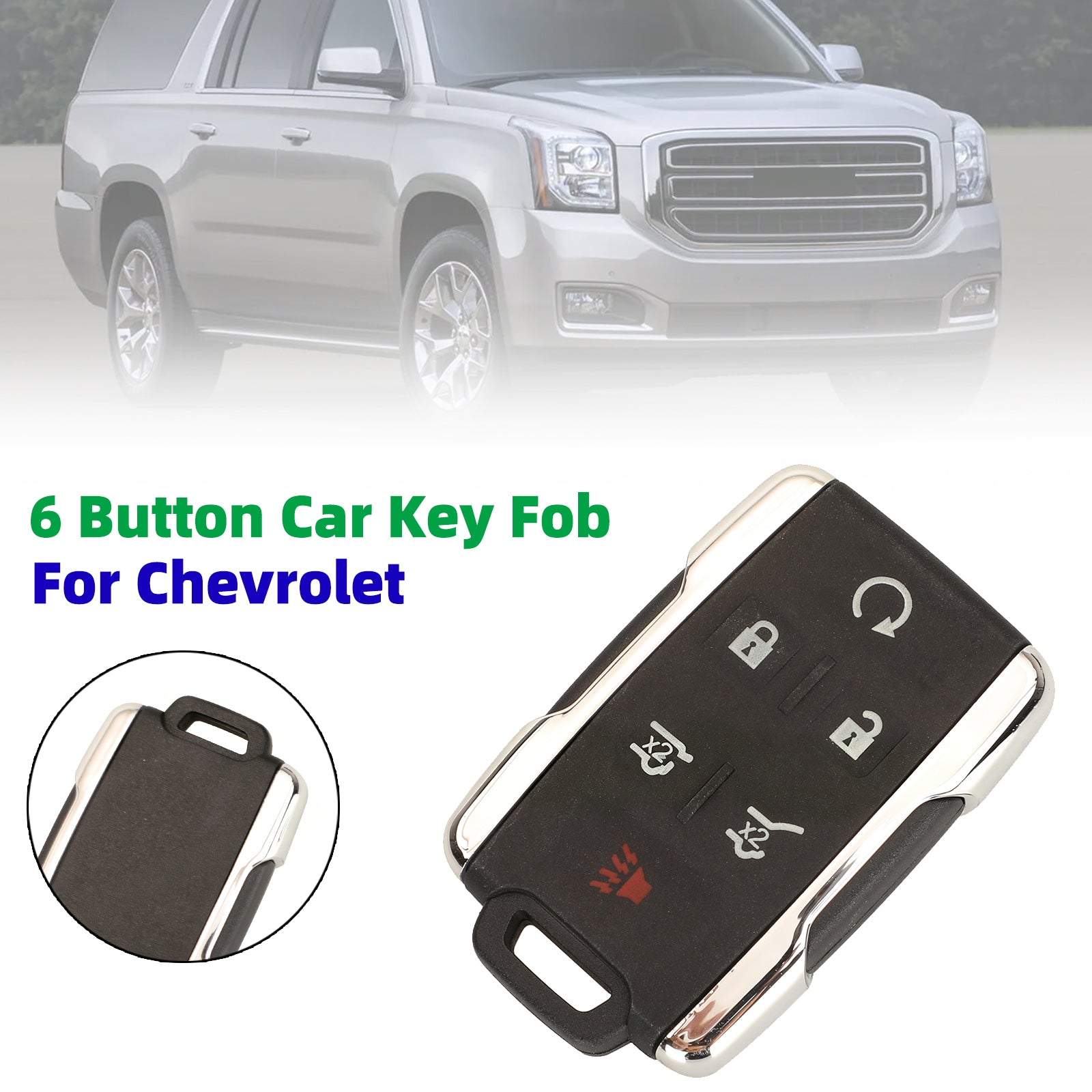 6 Button Car Key Fob M3N32337100 315Mhz Silver For Chevrolet