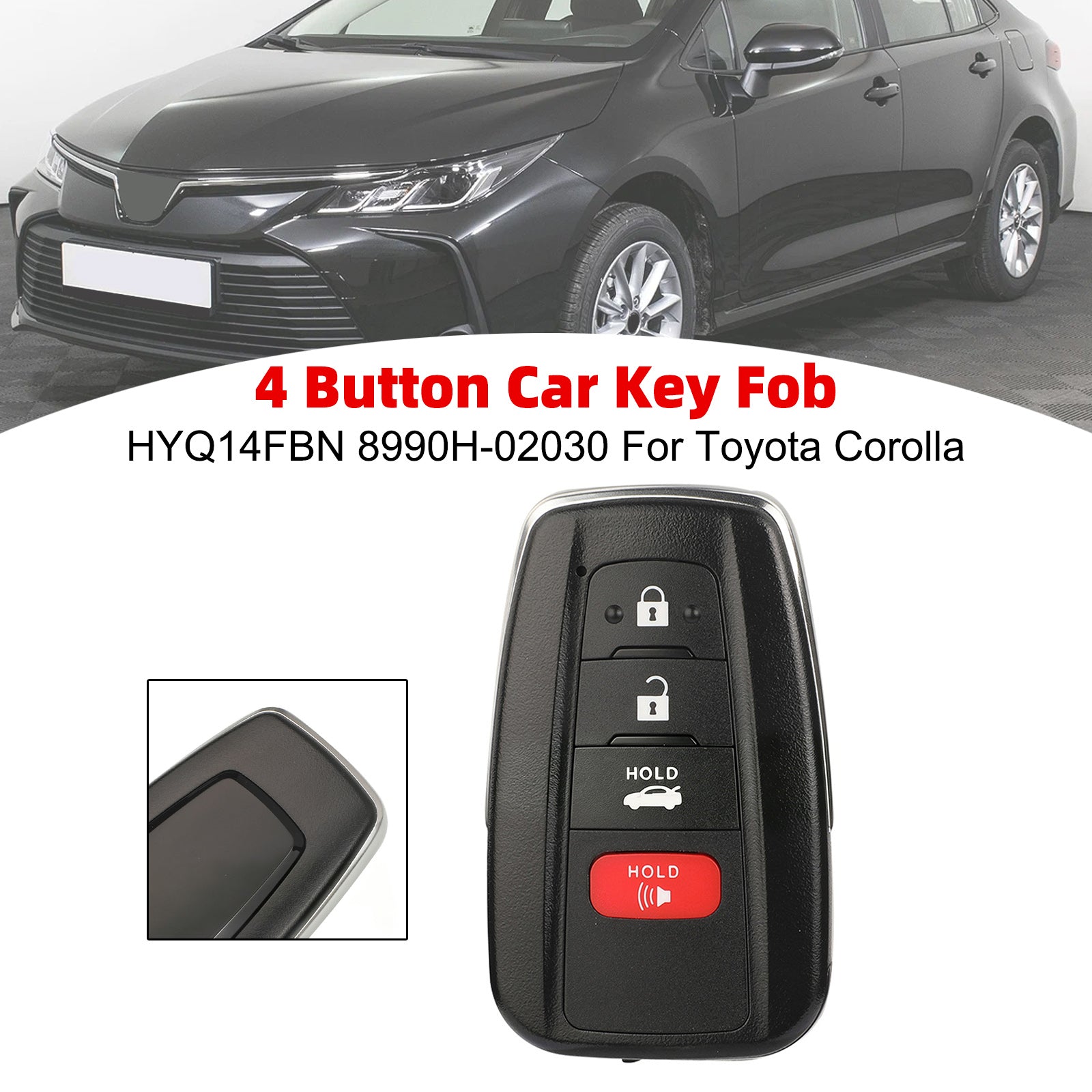 4 Button Car Key Fob HYQ14FBN 8990H-02030 For Toyota Corolla