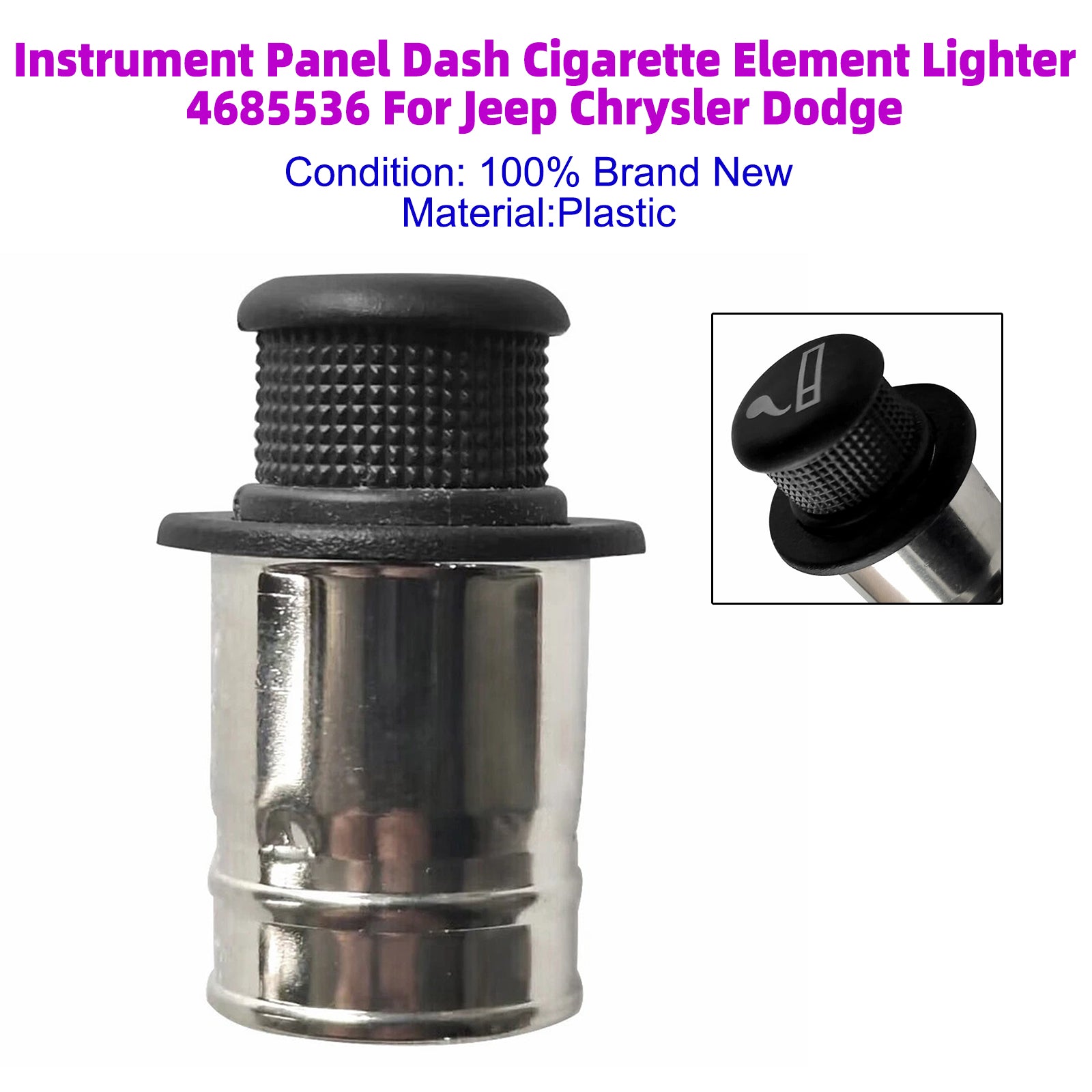 Instrument Panel Dash Cigarette Element Lighter 4685536 For Jeep Chrysler Dodge
