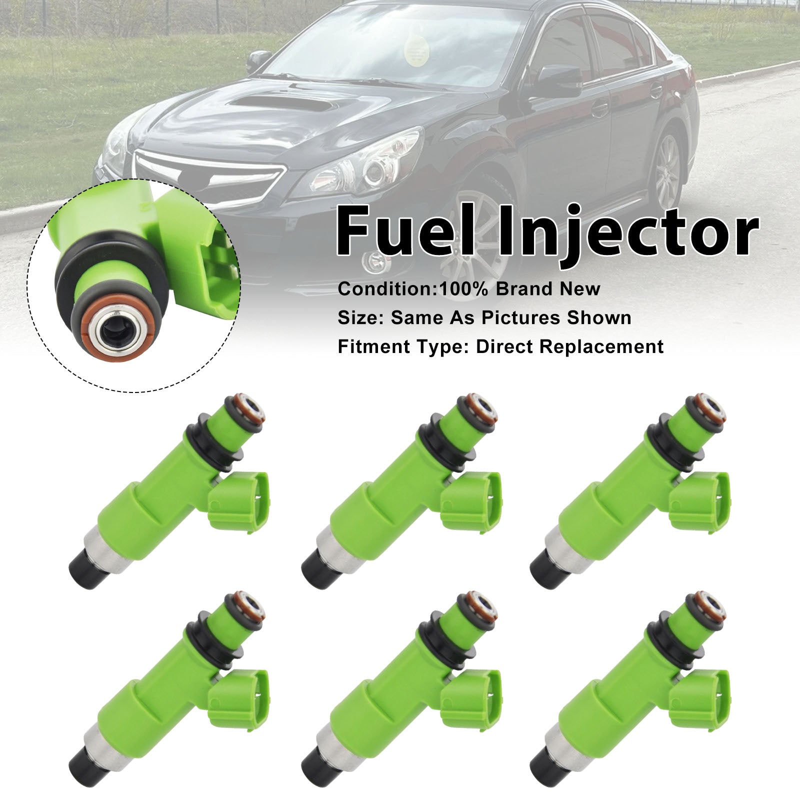 6Pcs Fuel Injector For Subaru Legacy 2010-19 Tribeca 2008-2014 16611-AA740