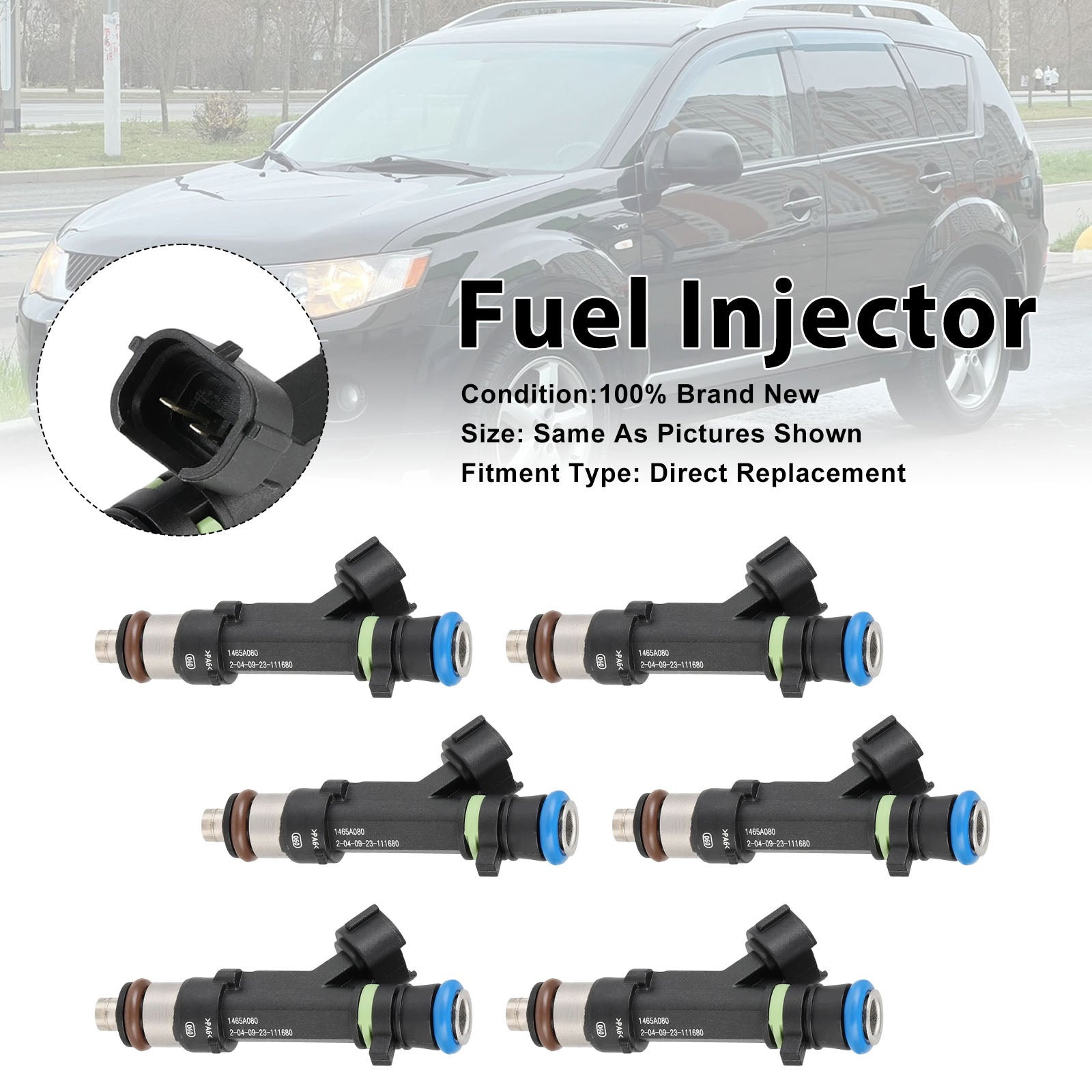 6Pcs Fuel Injector For Mitsubishi Outlander 3.0L V6 2007-2013 1465A080