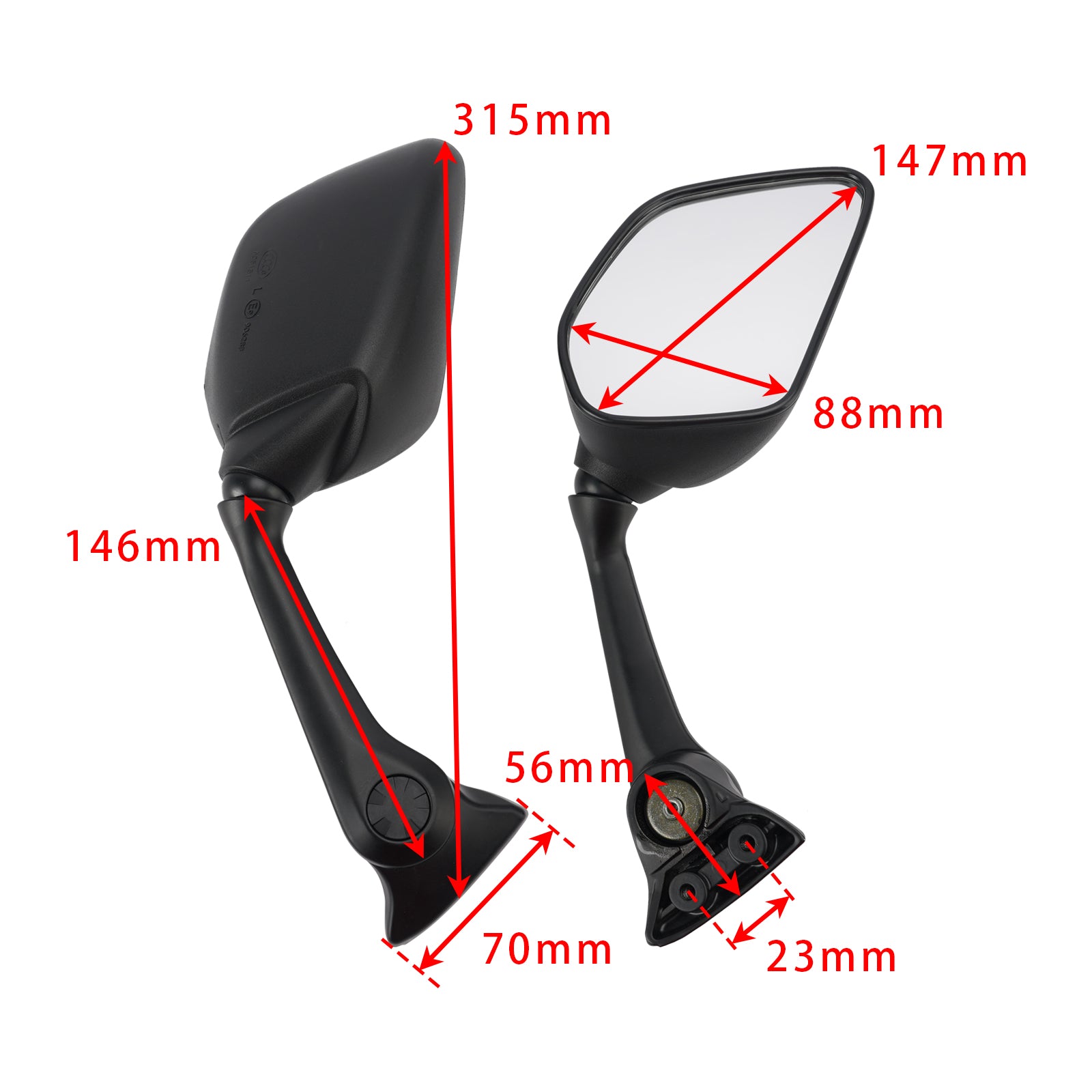 Rearview Mirror Left & Right For Yamaha YZF-R7 YZFR7 YZF R7 2022 2023 2024 2025
