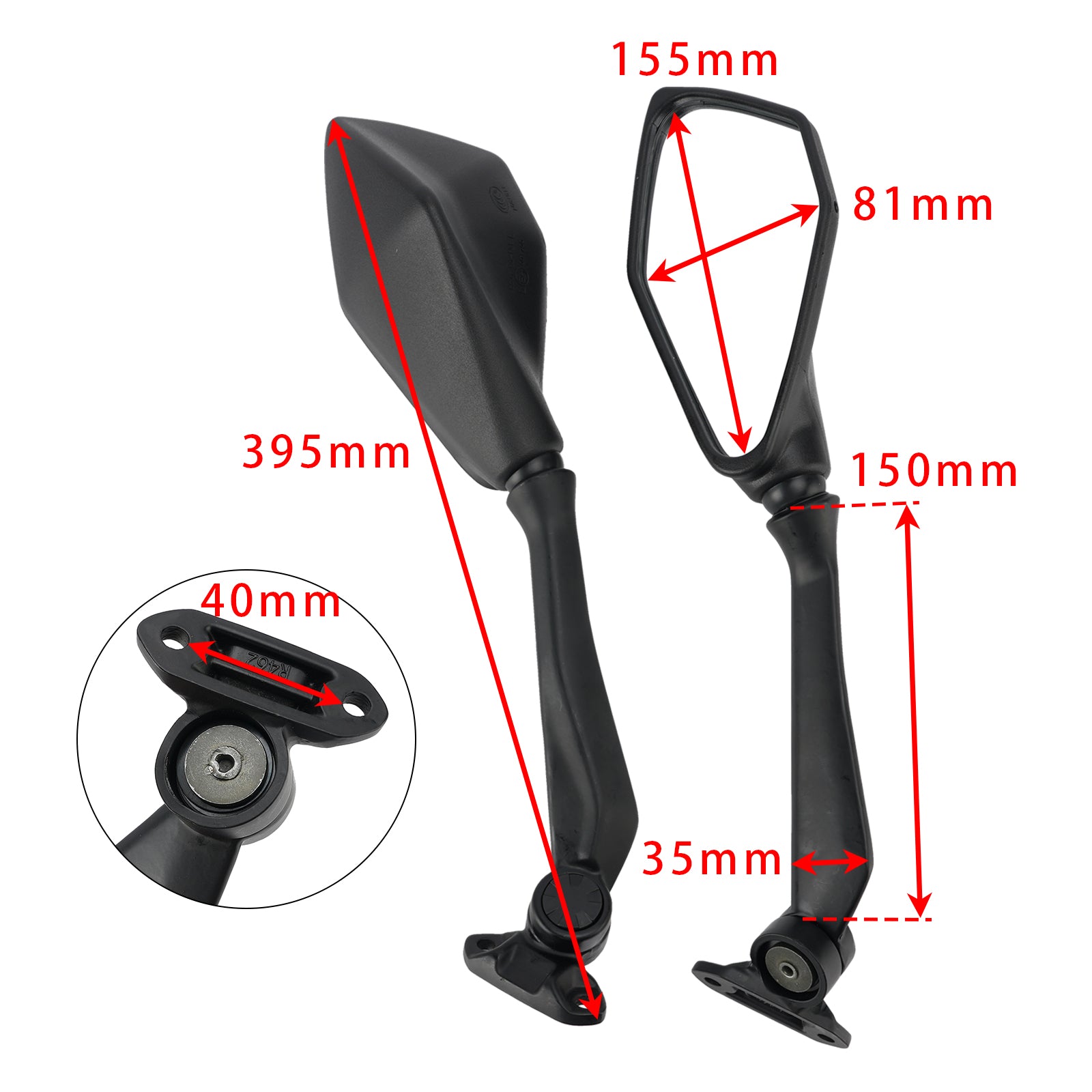 Rearview Mirror Left & Right For Kawasaki Ninja 400 500 & 650 2018-2026